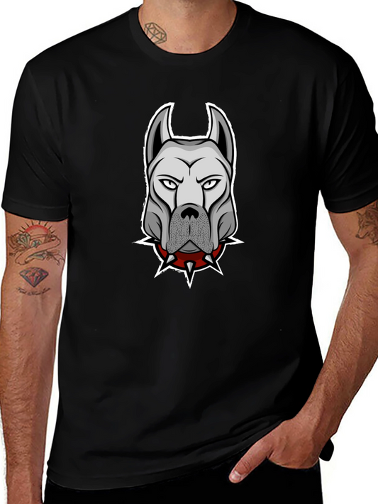 Mens Black T-Shirt with Dog Graphic