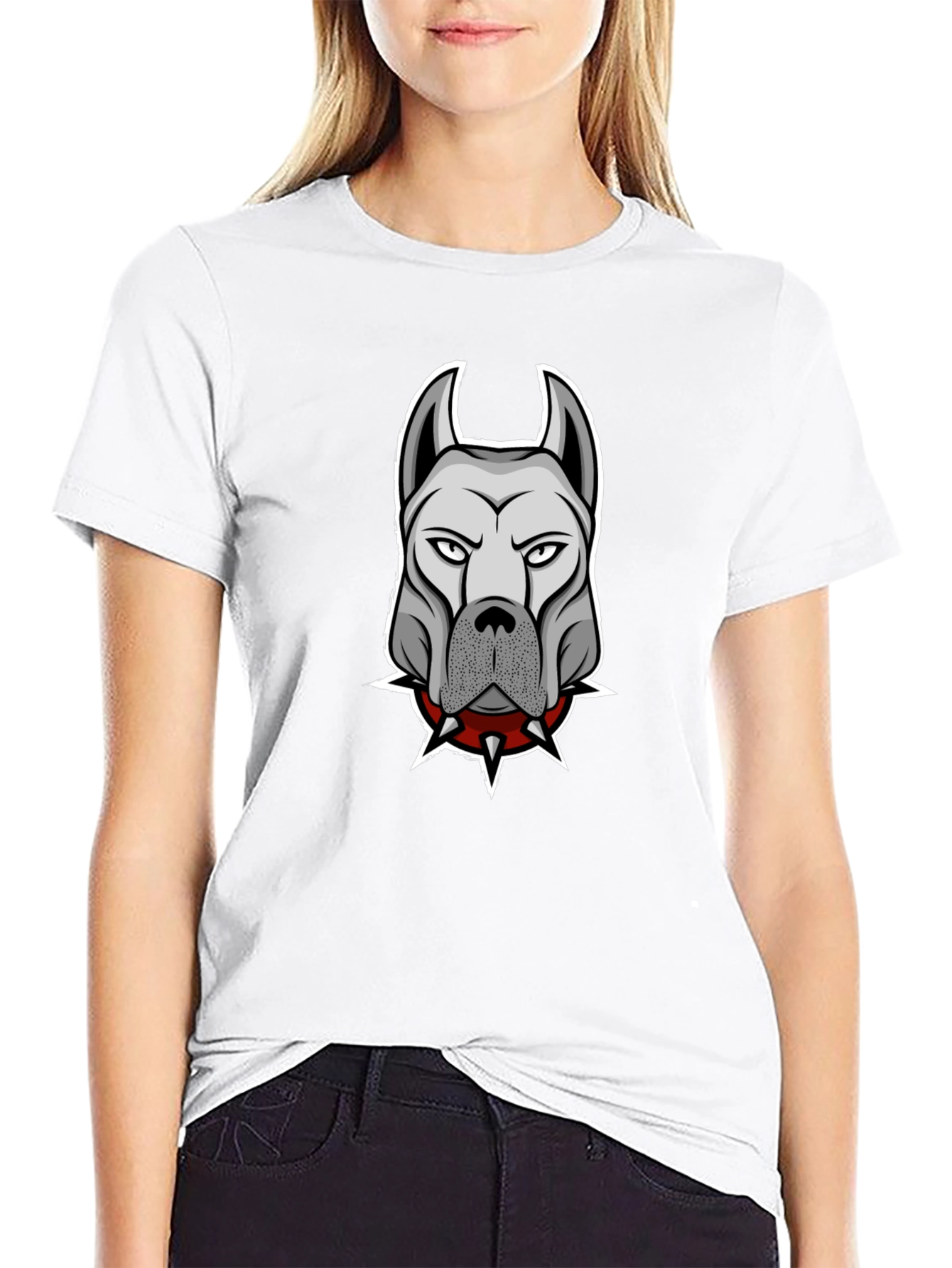 Mens Black T-Shirt with Dog Graphic