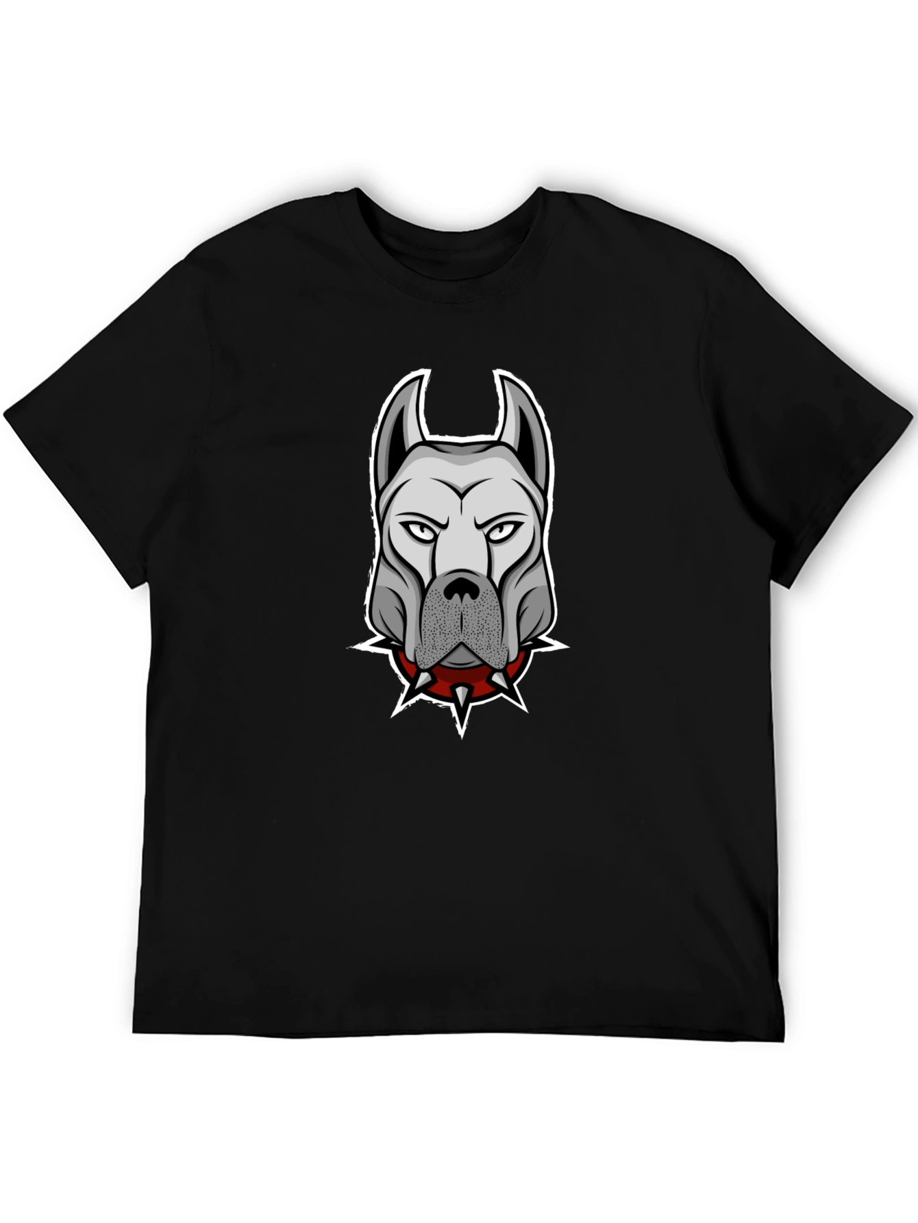 Mens Black T-Shirt with Dog Graphic