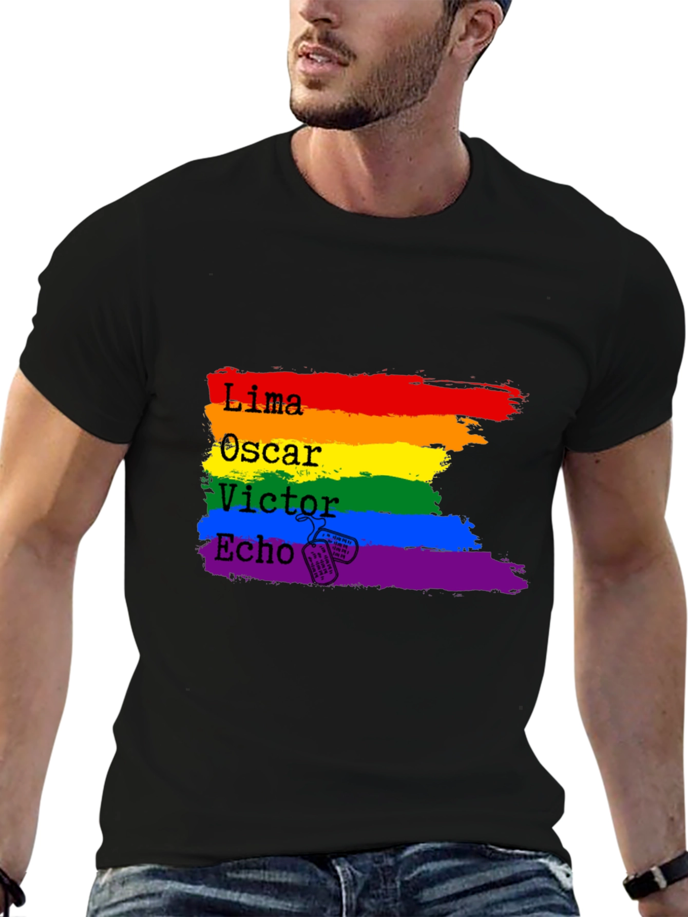 LGBT Pride Flag T-Shirt - L.O.V.E. Design