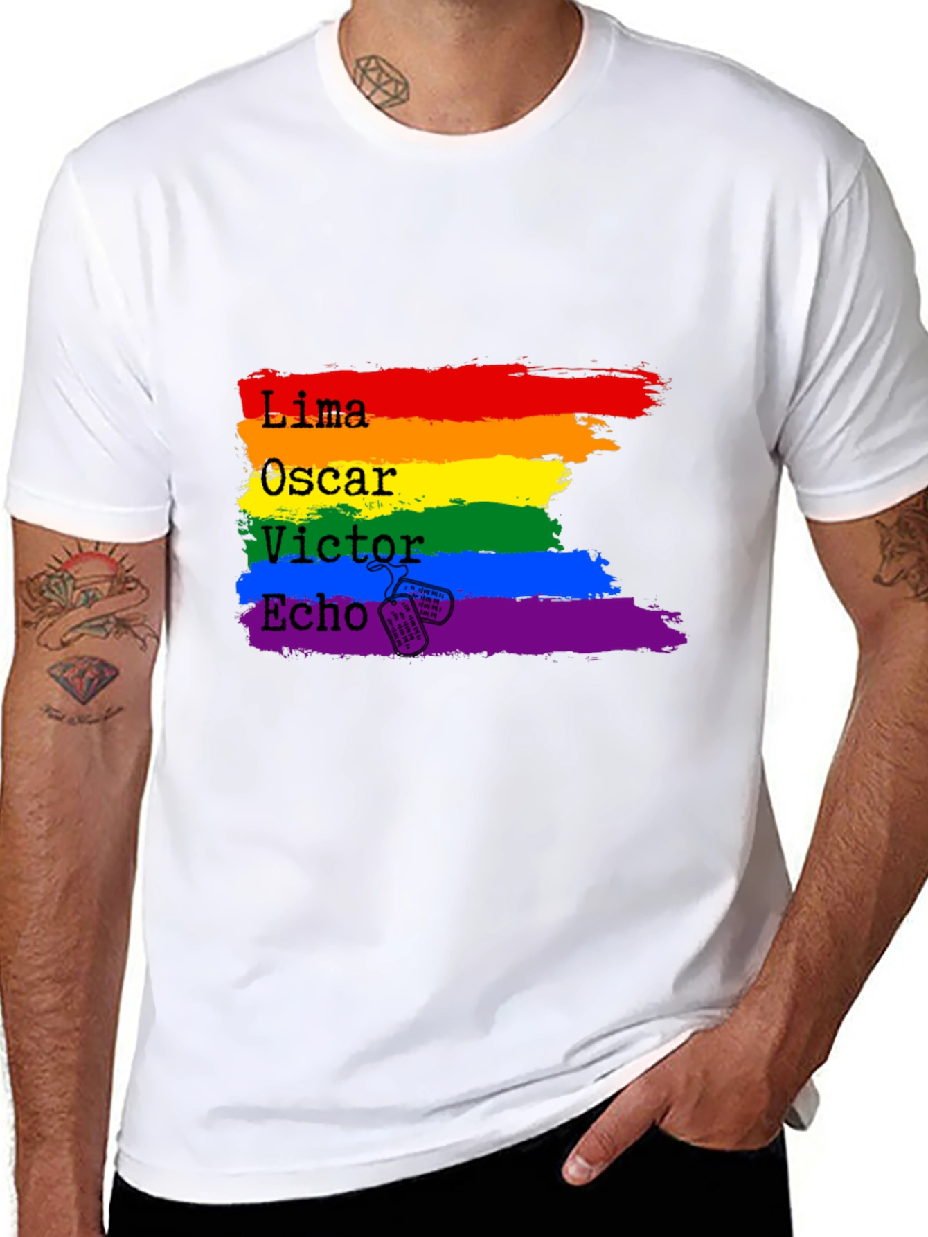 LGBT Pride Flag T-Shirt - L.O.V.E. Design
