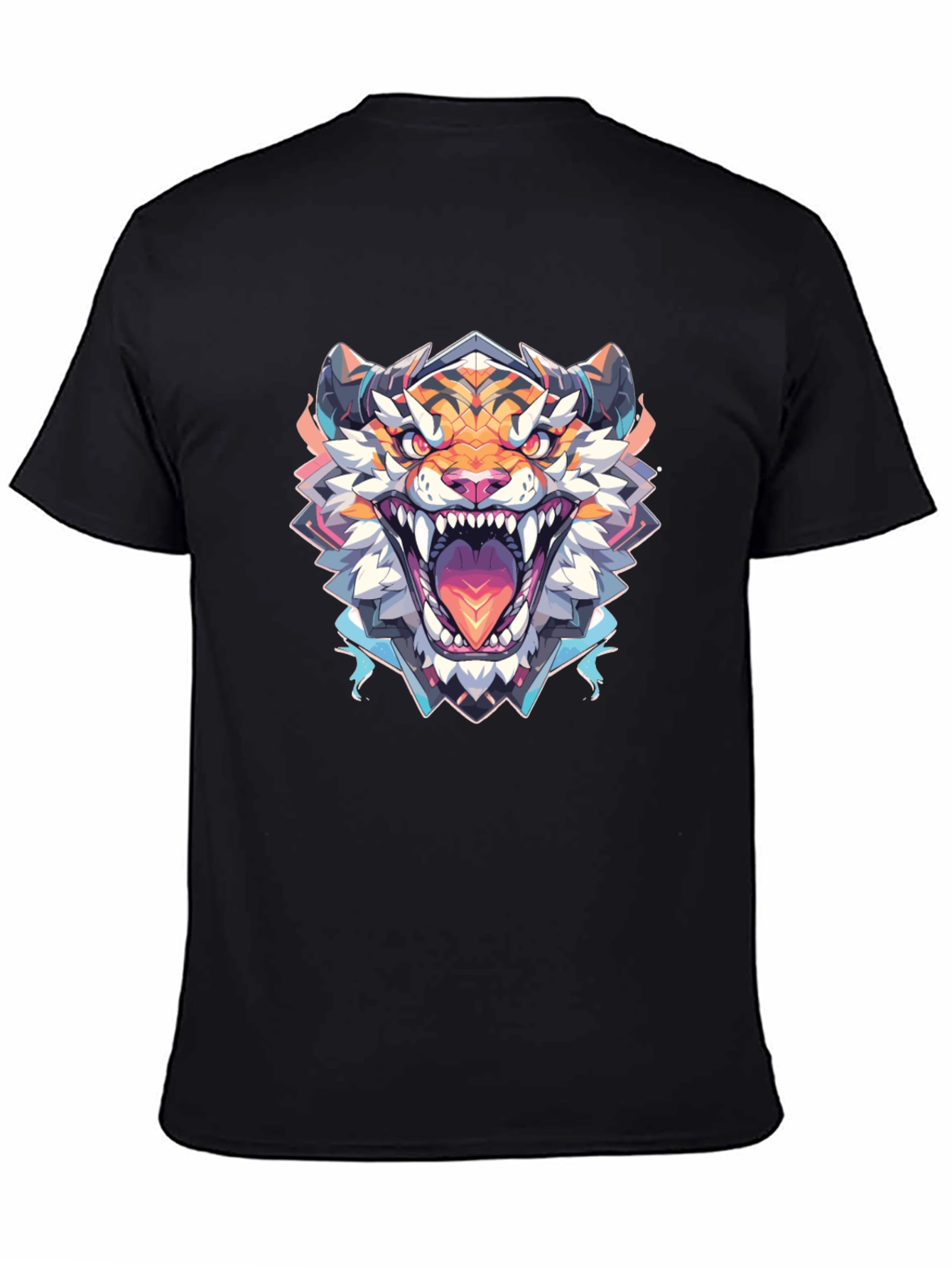 Roaring Tiger Graphic Tee - Black Cotton Shirt