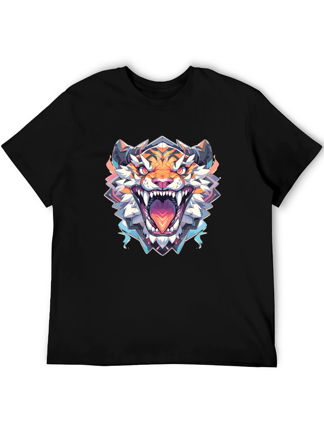 Roaring Tiger Graphic Tee - Black Cotton Shirt
