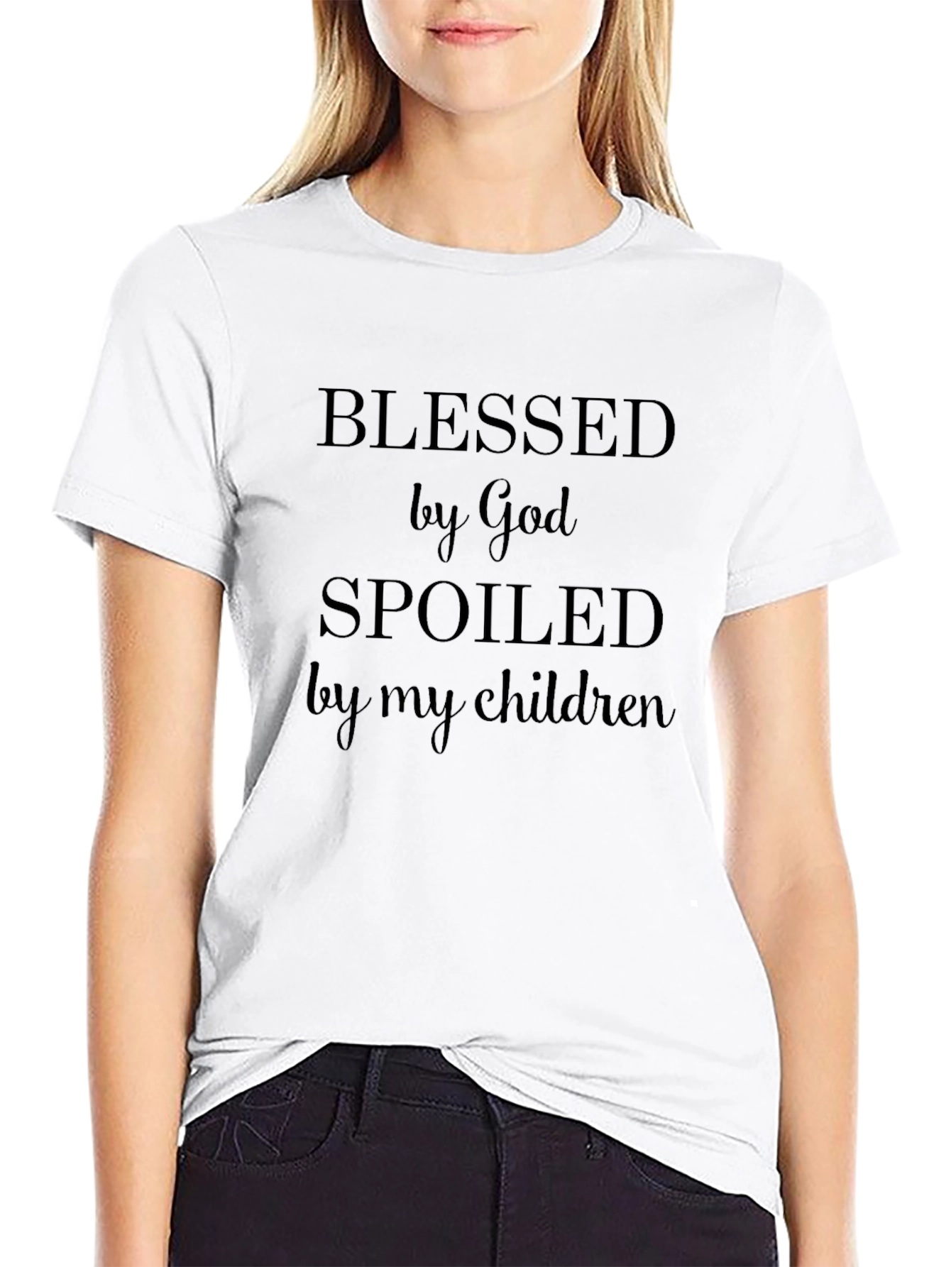 Blessed by God Spoiled by my Children Tee