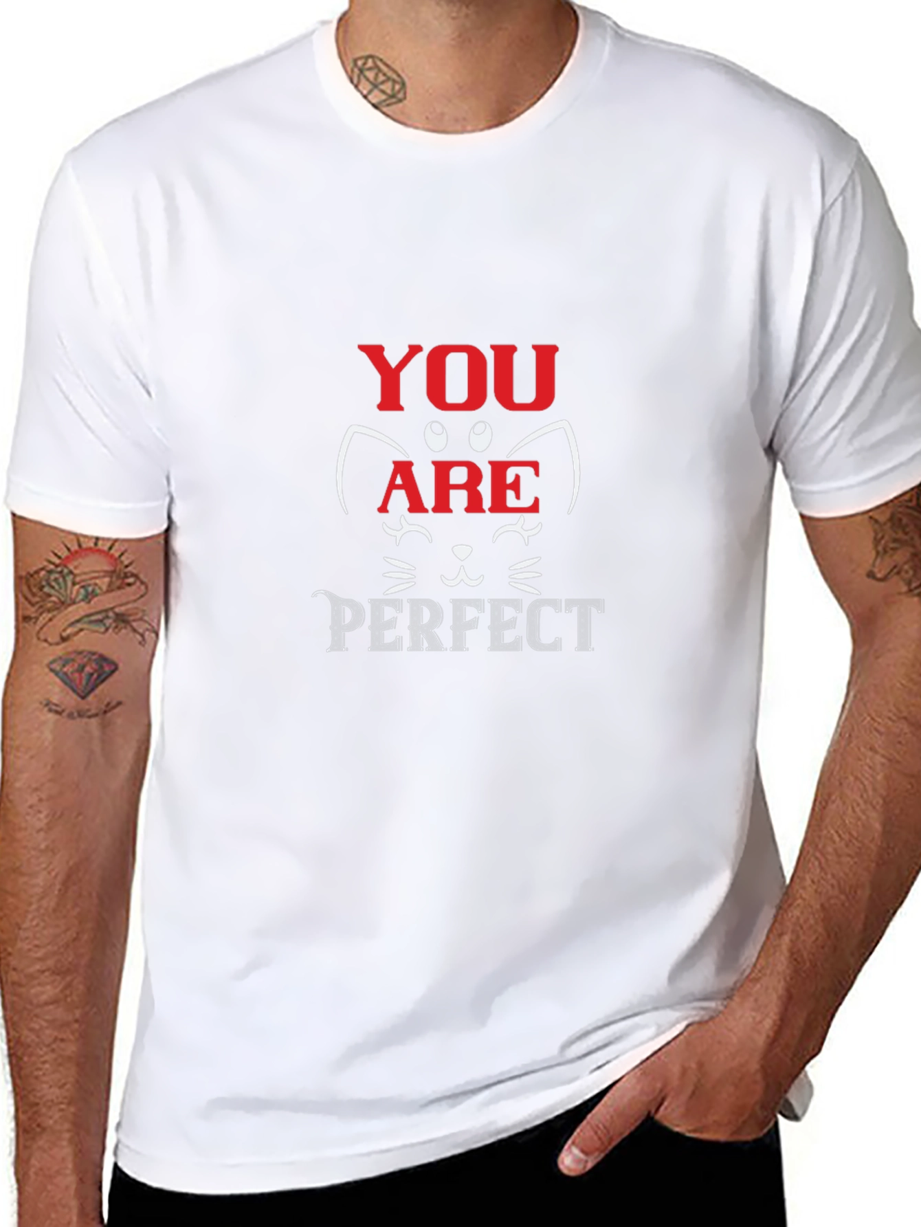 You Are Perfect Cat Graphic T-Shirt