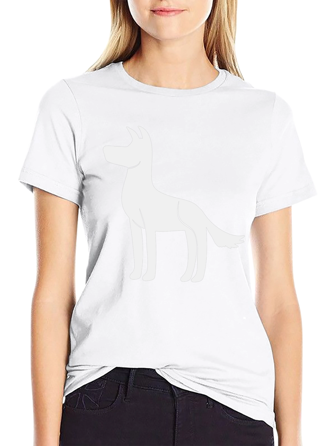 Dog Graphic T-Shirt - Black Cotton Blend Tee