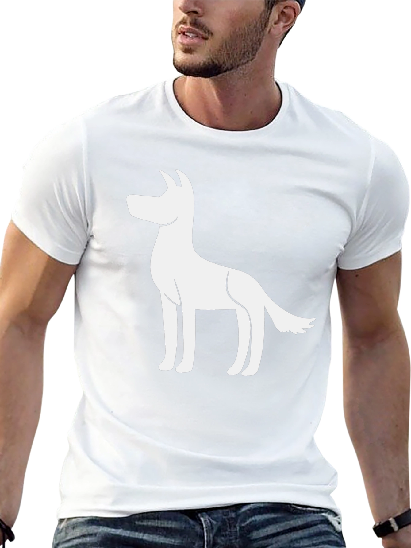 Dog Graphic T-Shirt - Black Cotton Blend Tee