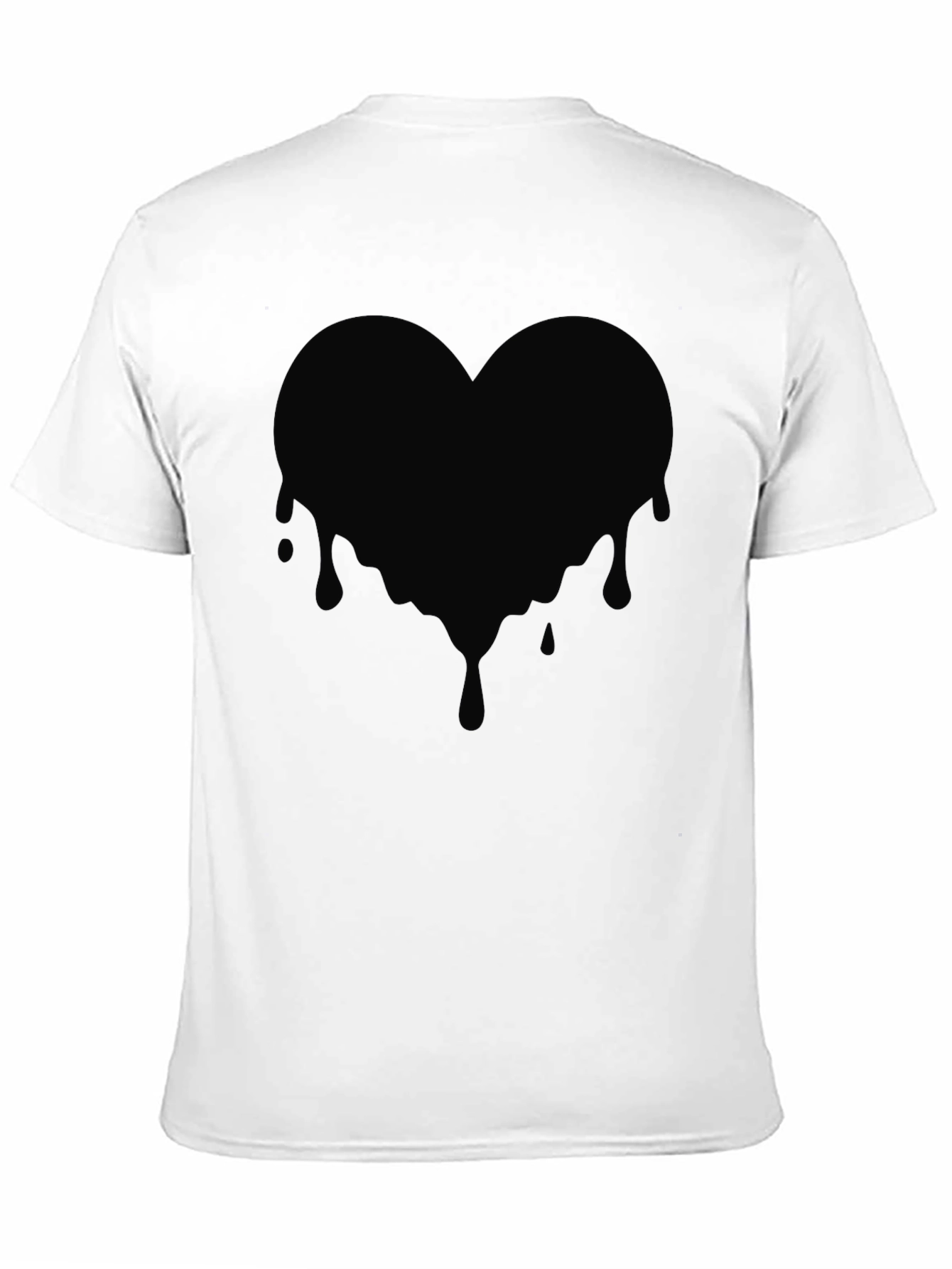 Dripping Heart Graphic Tee - Mens Black T-Shirt