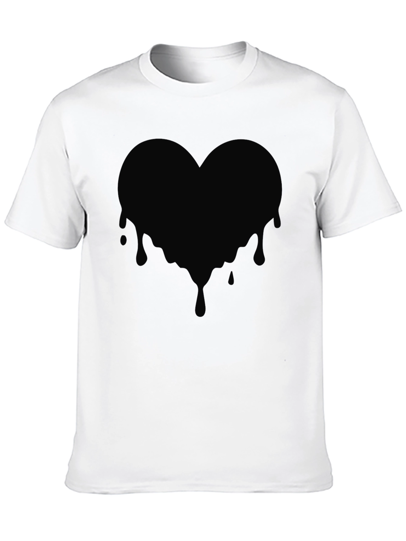 Dripping Heart Graphic Tee - Mens Black T-Shirt