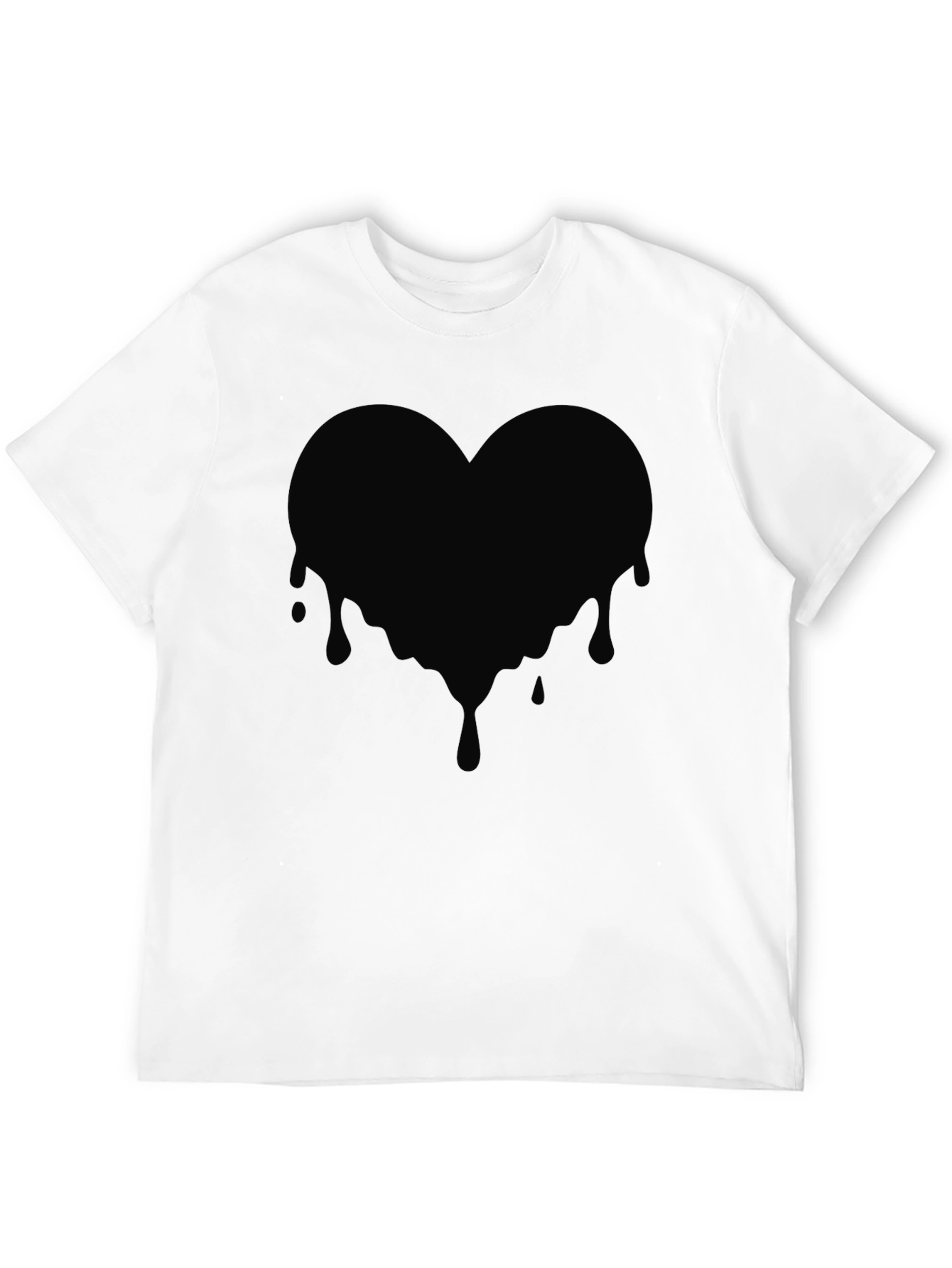 Dripping Heart Graphic Tee - Mens Black T-Shirt