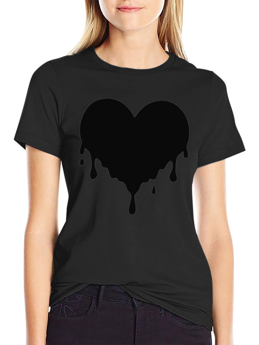 Dripping Heart Graphic Tee - Mens Black T-Shirt