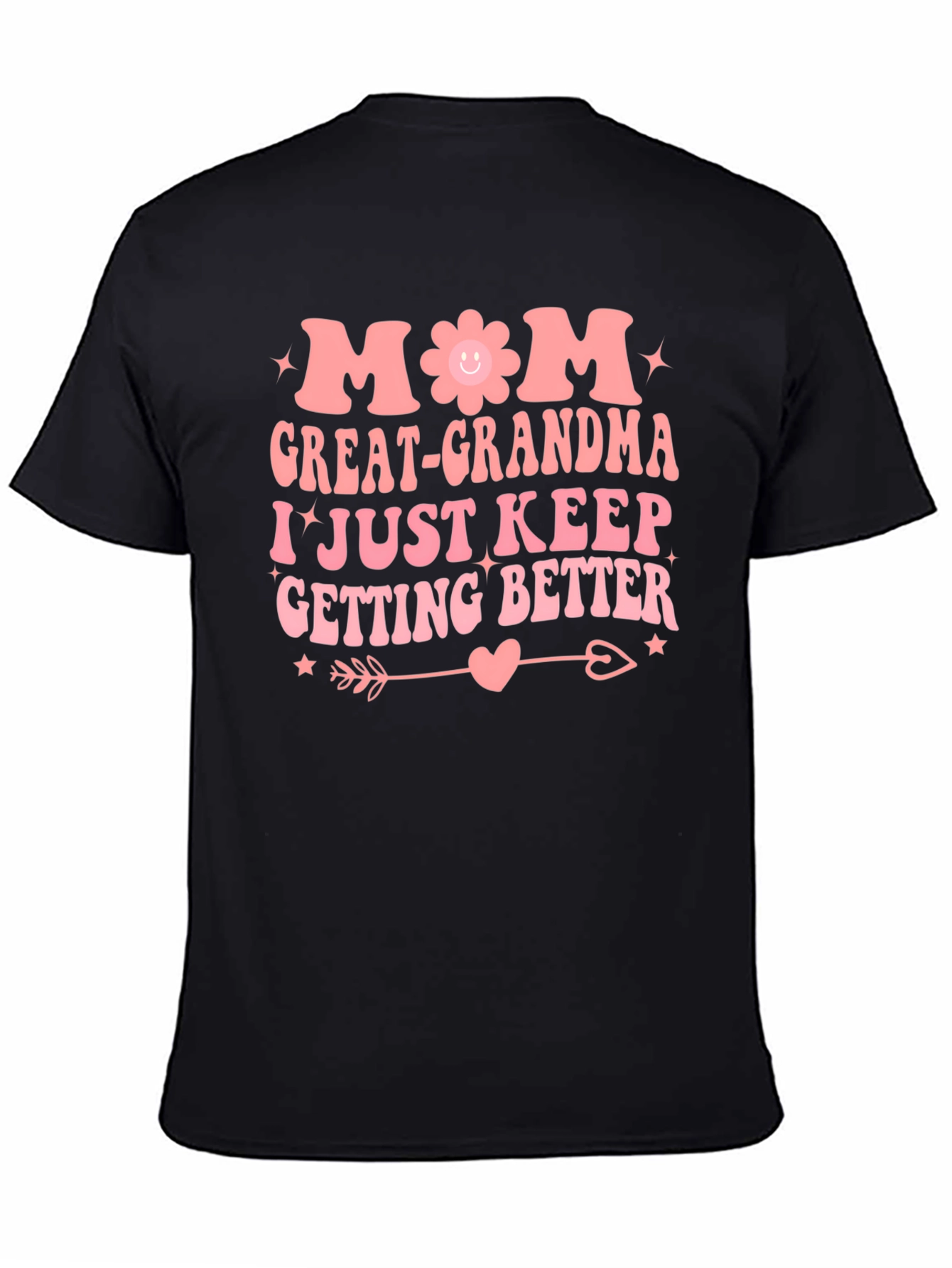 Mom Great-Grandma Black Graphic T-Shirt