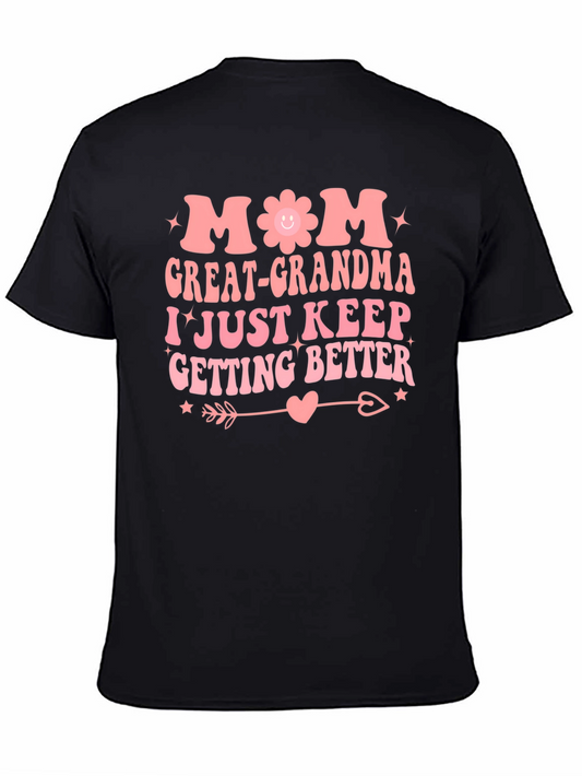 Mom Great-Grandma Black Graphic T-Shirt