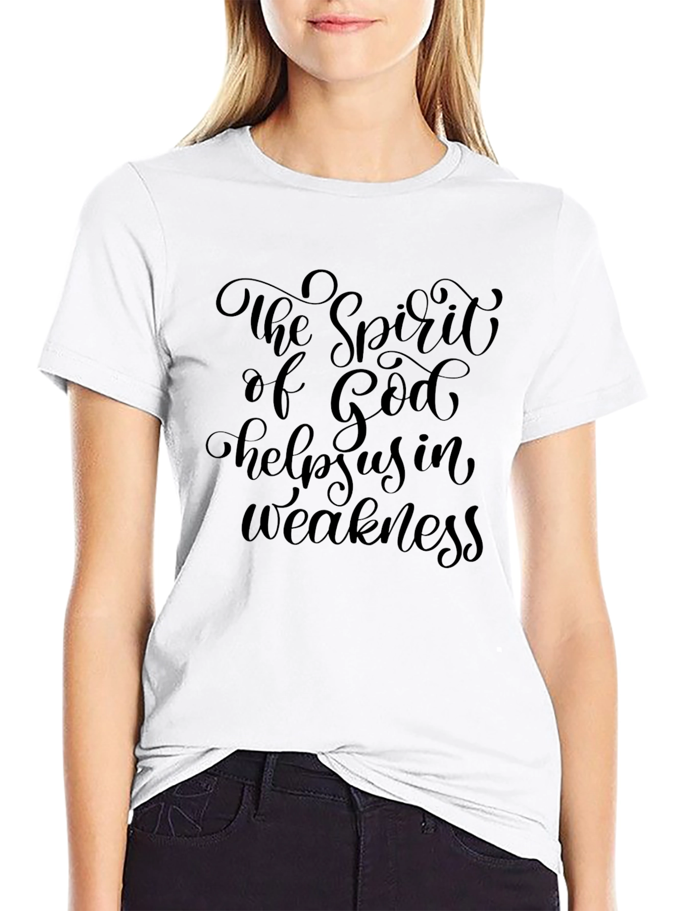 Faith Inspired Tee: Spirit of God Helps Us