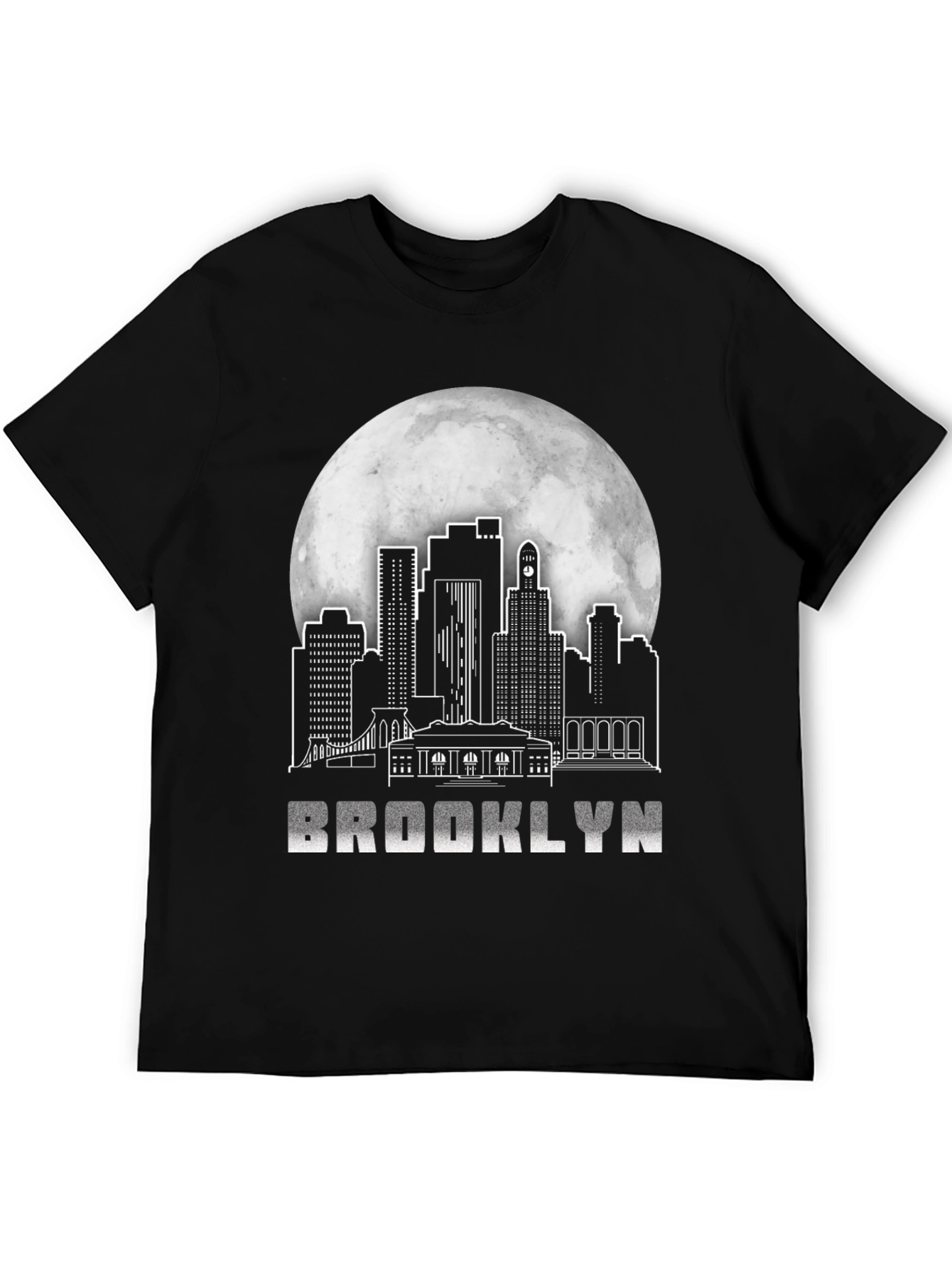 Brooklyn Skyline T-Shirt - Black Graphic Tee