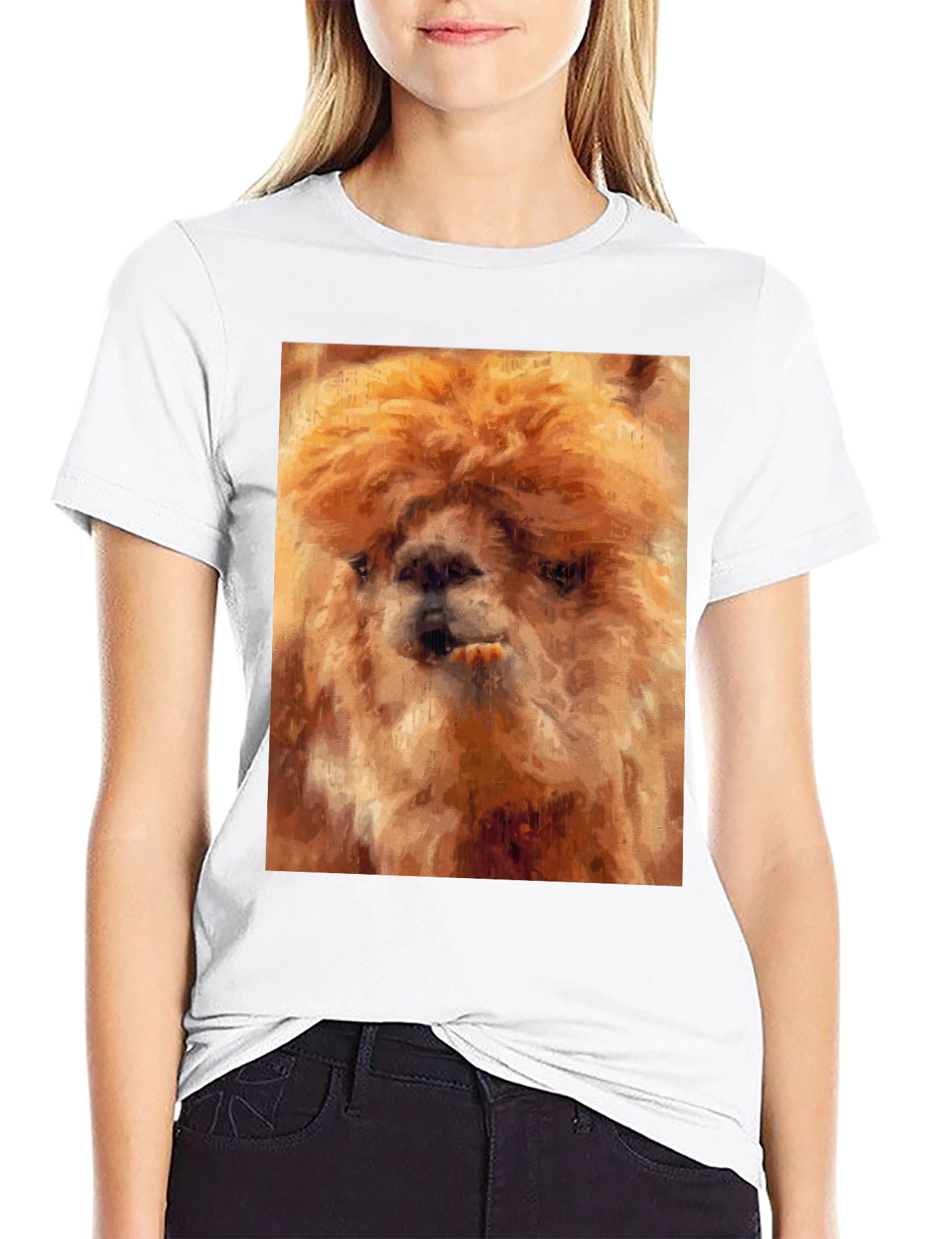 Alpaca Art Black T-Shirt