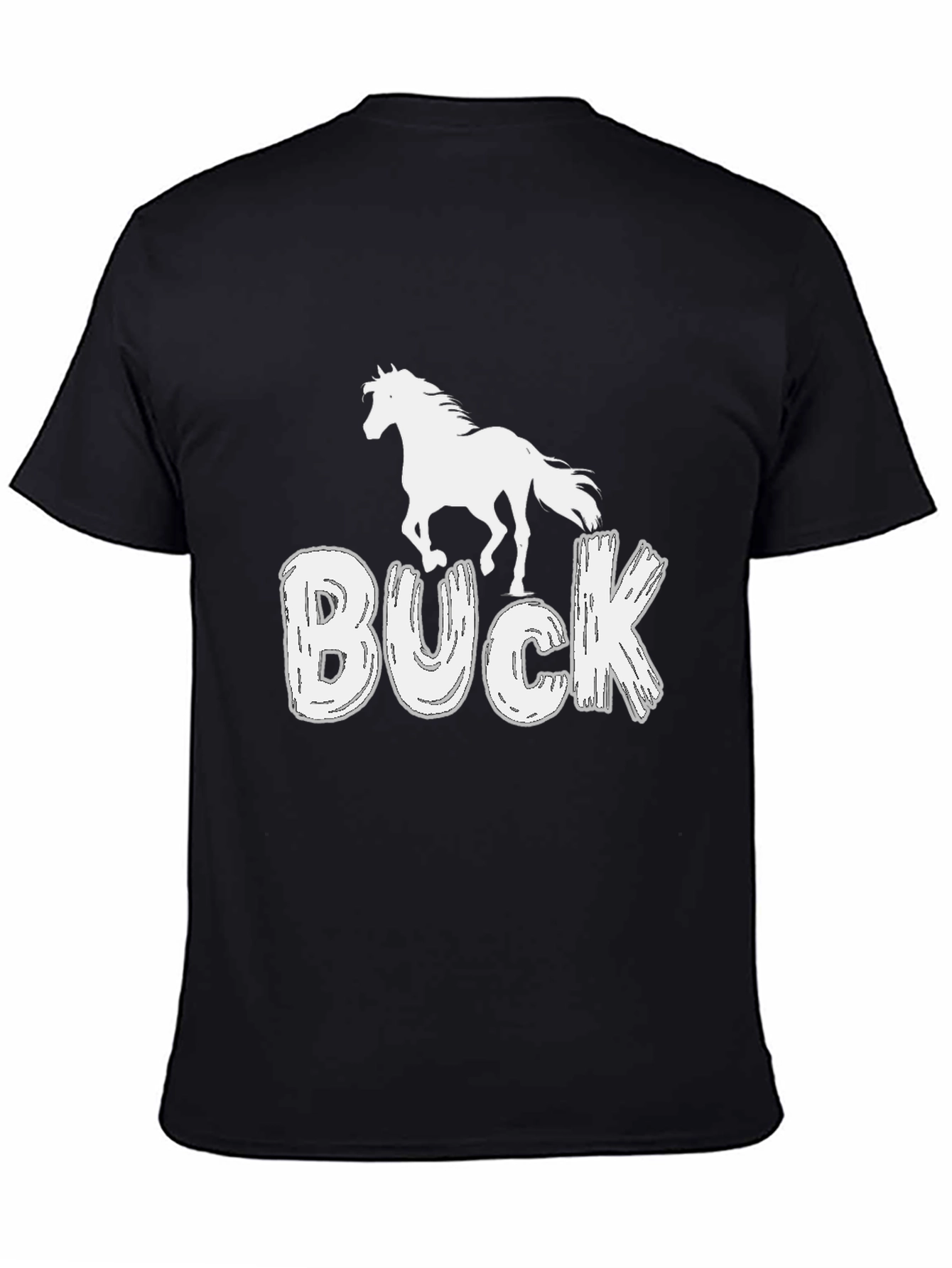 Buck Horse T-Shirt - Black Graphic Tee