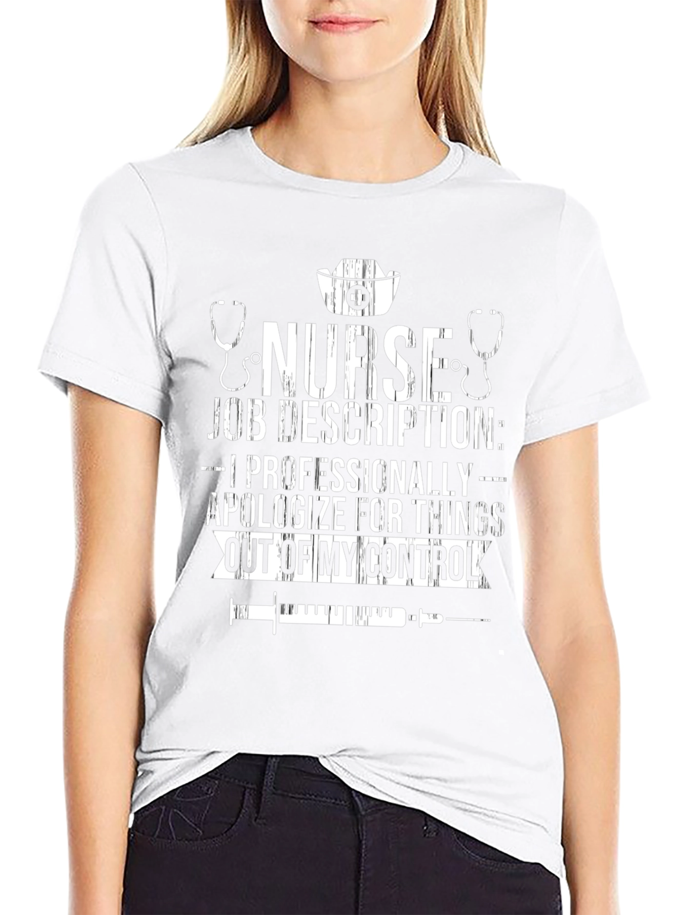 Nurse Job Description Black Graphic T-Shirt