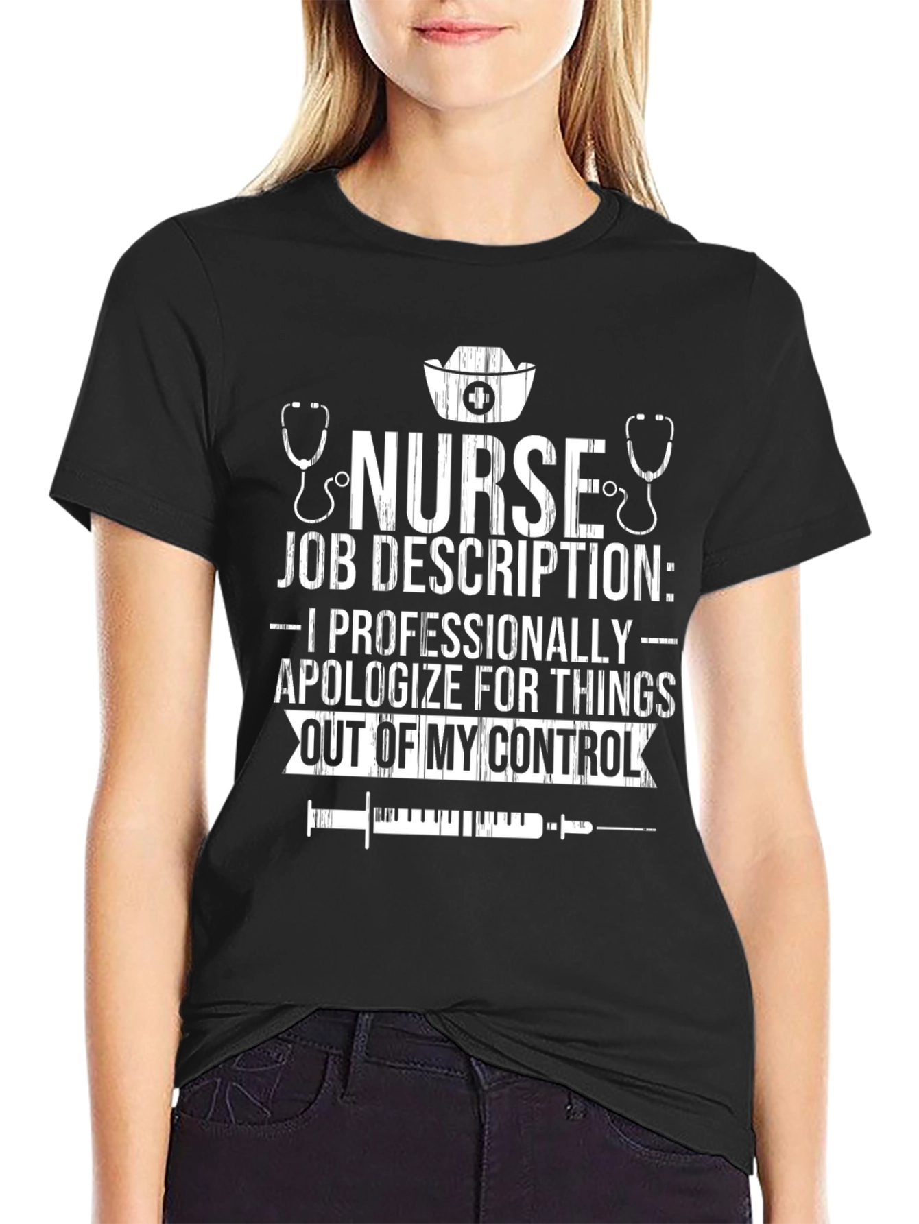 Nurse Job Description Black Graphic T-Shirt