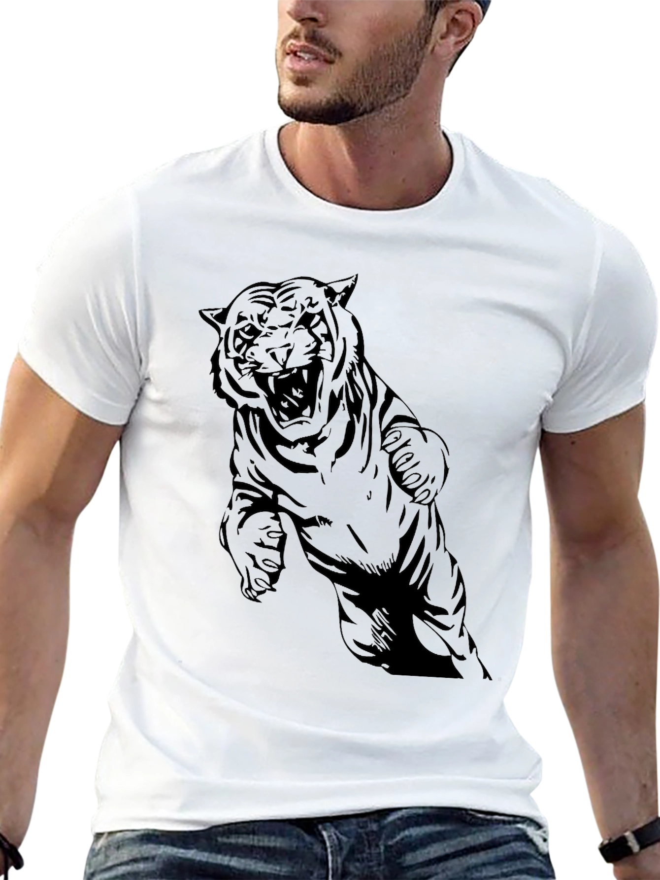Roaring Tiger Graphic Black T-Shirt