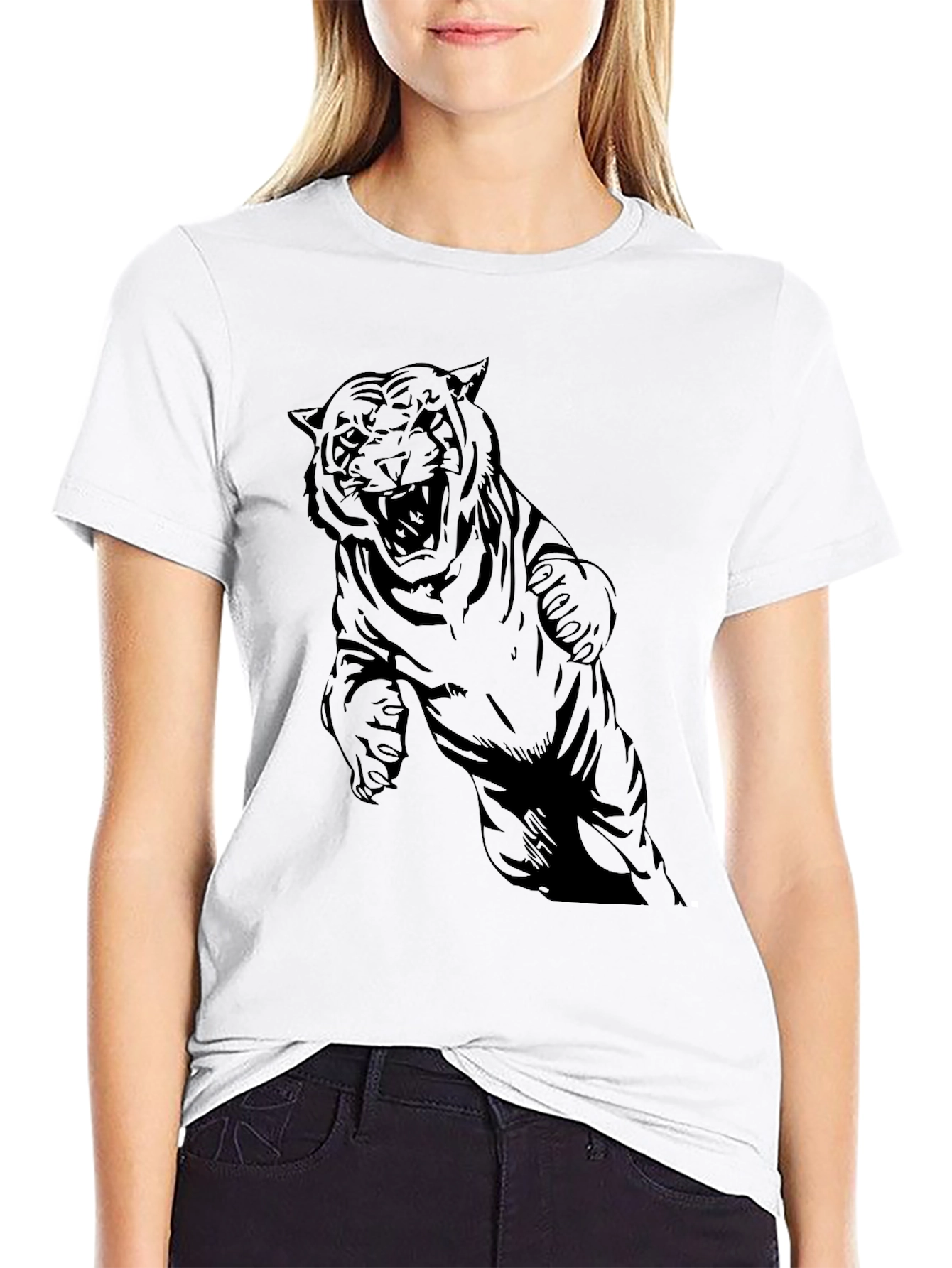 Roaring Tiger Graphic Black T-Shirt