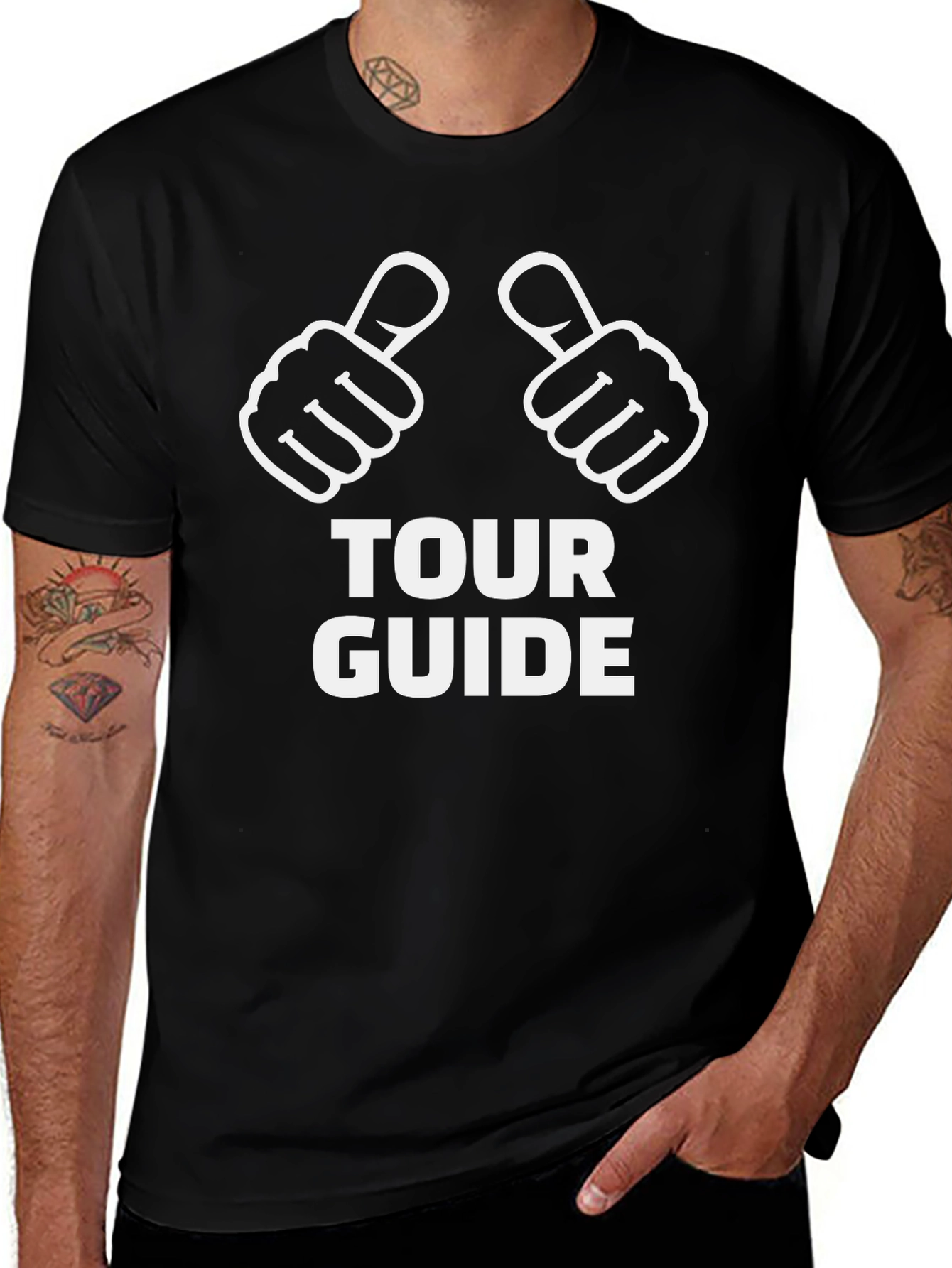Tour Guide Graphic T-Shirt - Novelty Humor Design