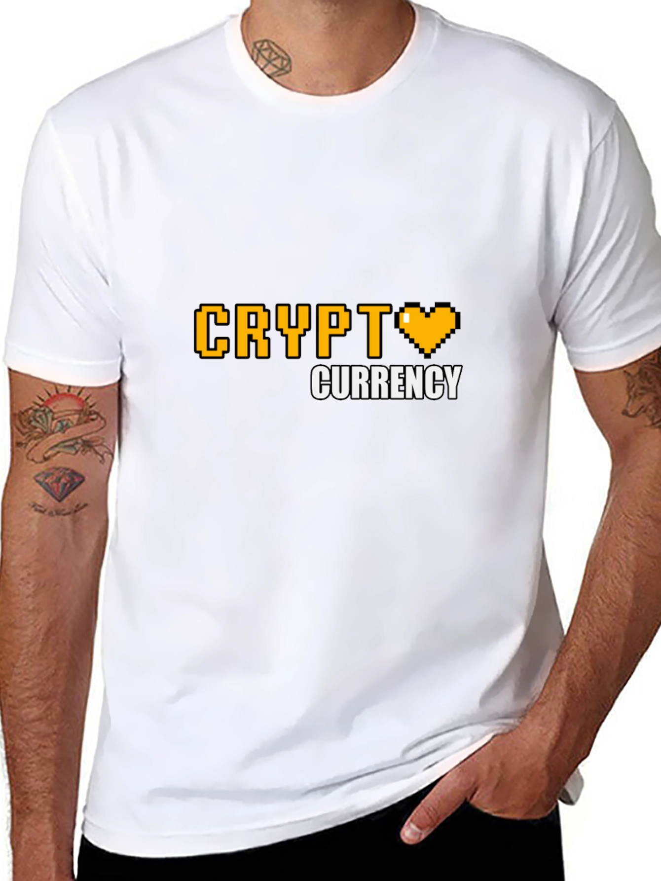 Crypto Currency Pixel Art T-Shirt - Black