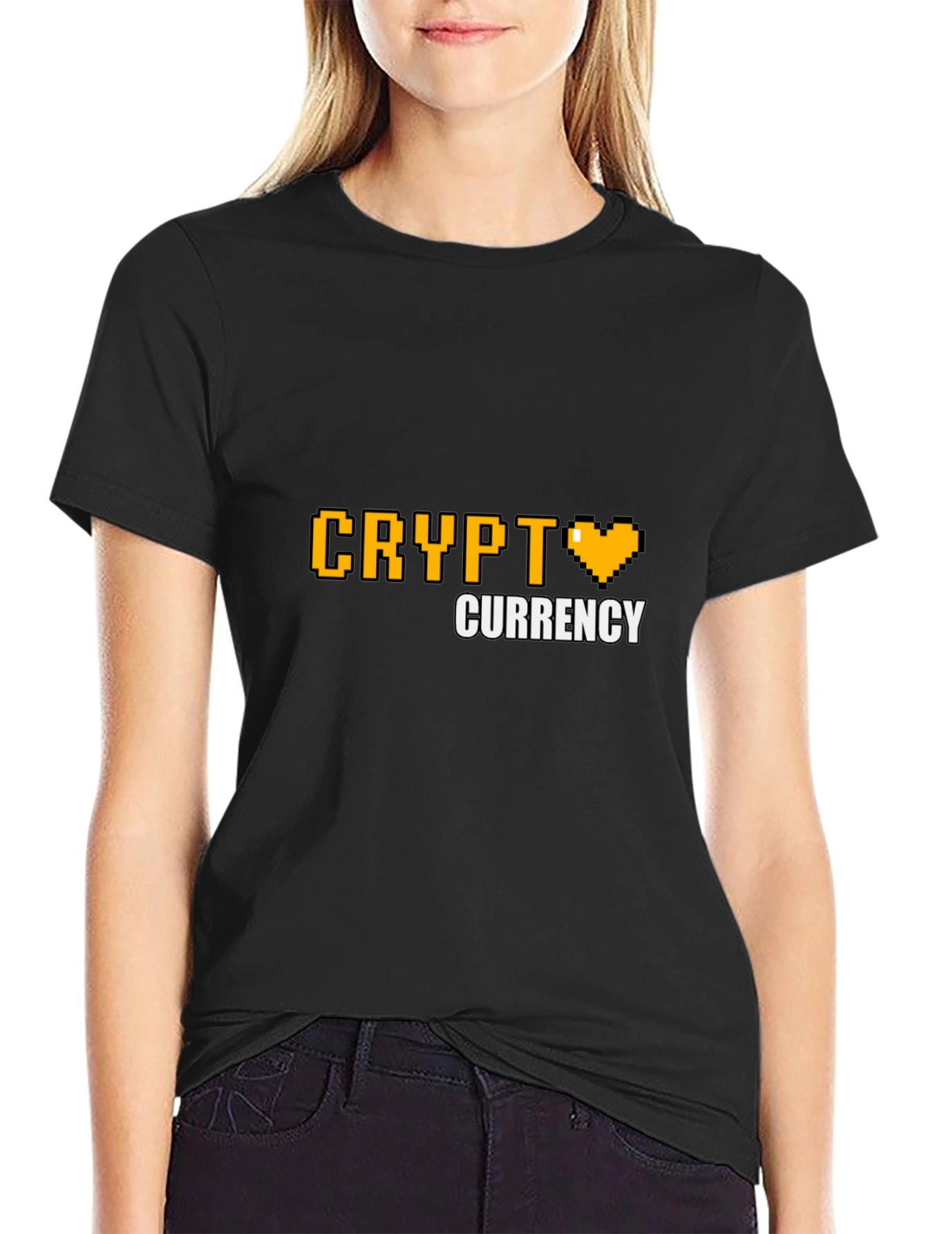 Crypto Currency Pixel Art T-Shirt - Black