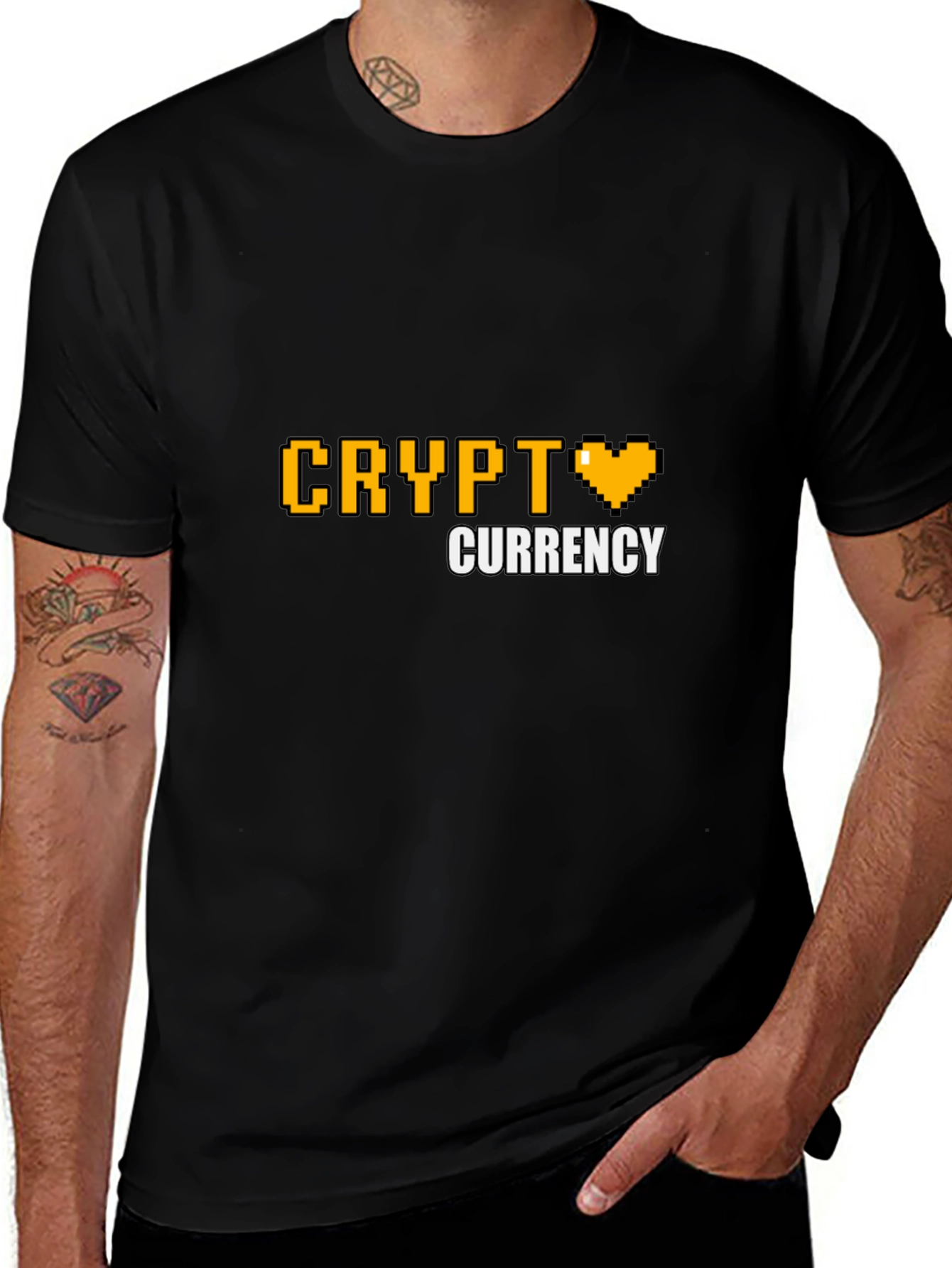 Crypto Currency Pixel Art T-Shirt - Black