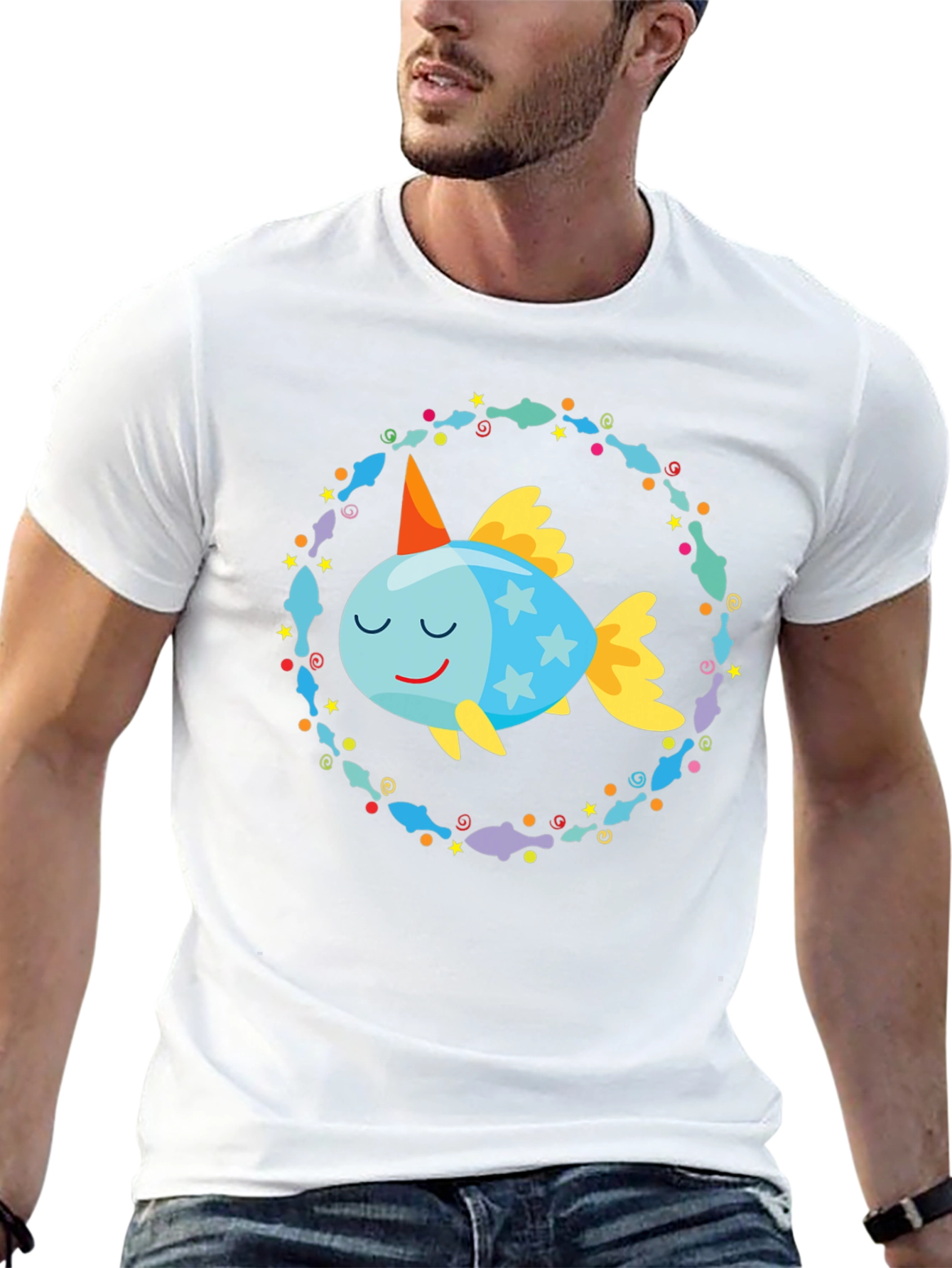 Cartoon Fish T-Shirt: Whimsical Design Comfortable Fit