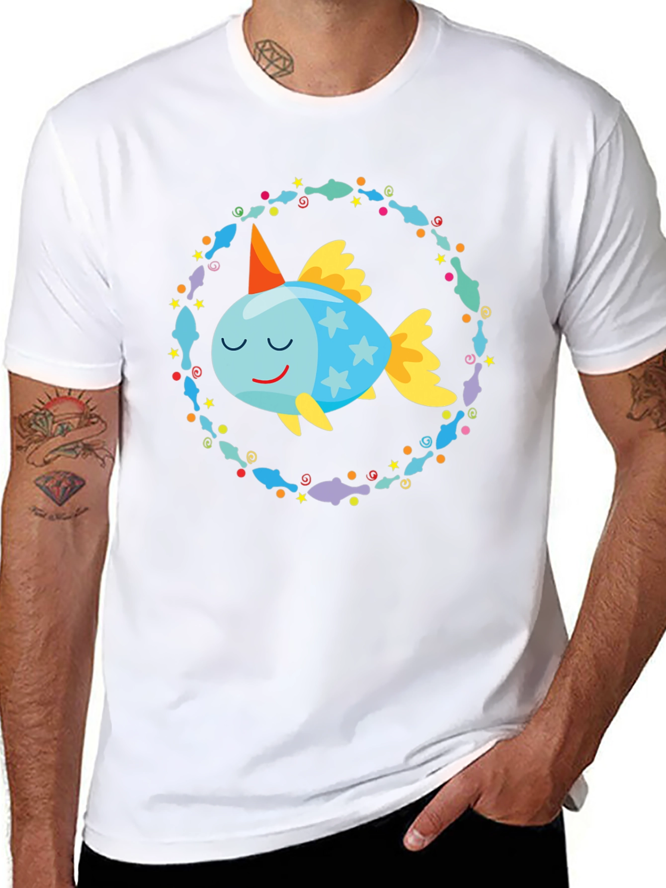 Cartoon Fish T-Shirt: Whimsical Design Comfortable Fit