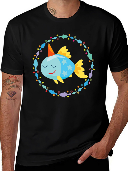 Cartoon Fish T-Shirt: Whimsical Design Comfortable Fit