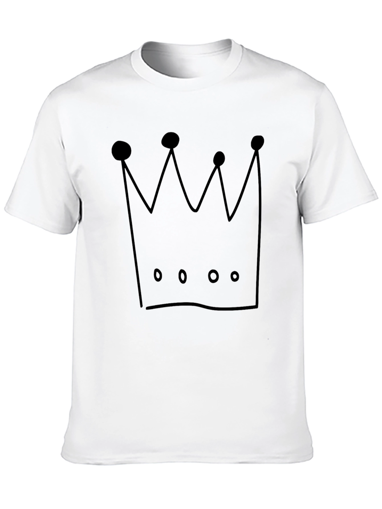 Crown Graphic Tee - Black Crew Neck Casual Shirt