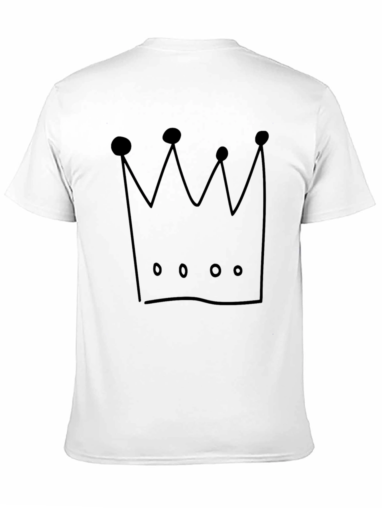 Crown Graphic Tee - Black Crew Neck Casual Shirt