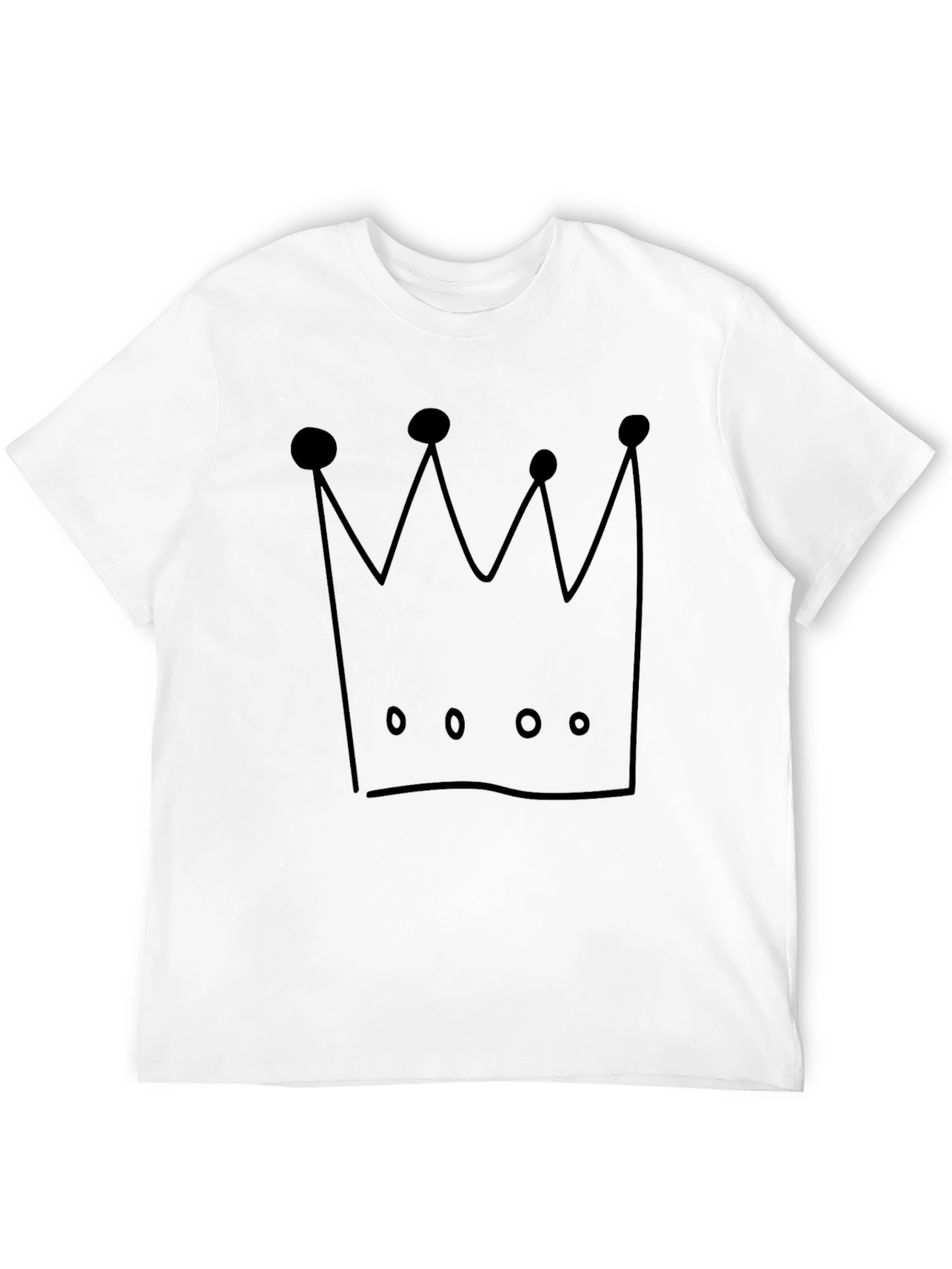 Crown Graphic Tee - Black Crew Neck Casual Shirt