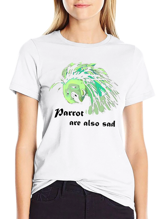 Sad Parrot Graphic Tee - Unique Mens T-Shirt