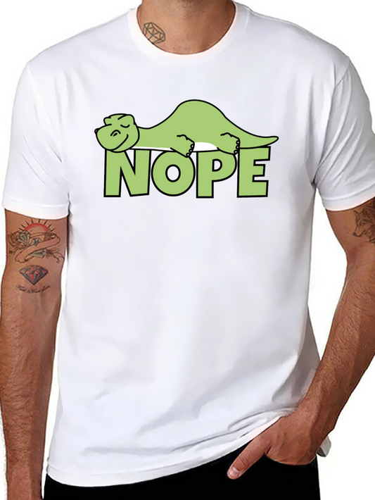 Nope Lazy Dinosaur Graphic T-Shirt