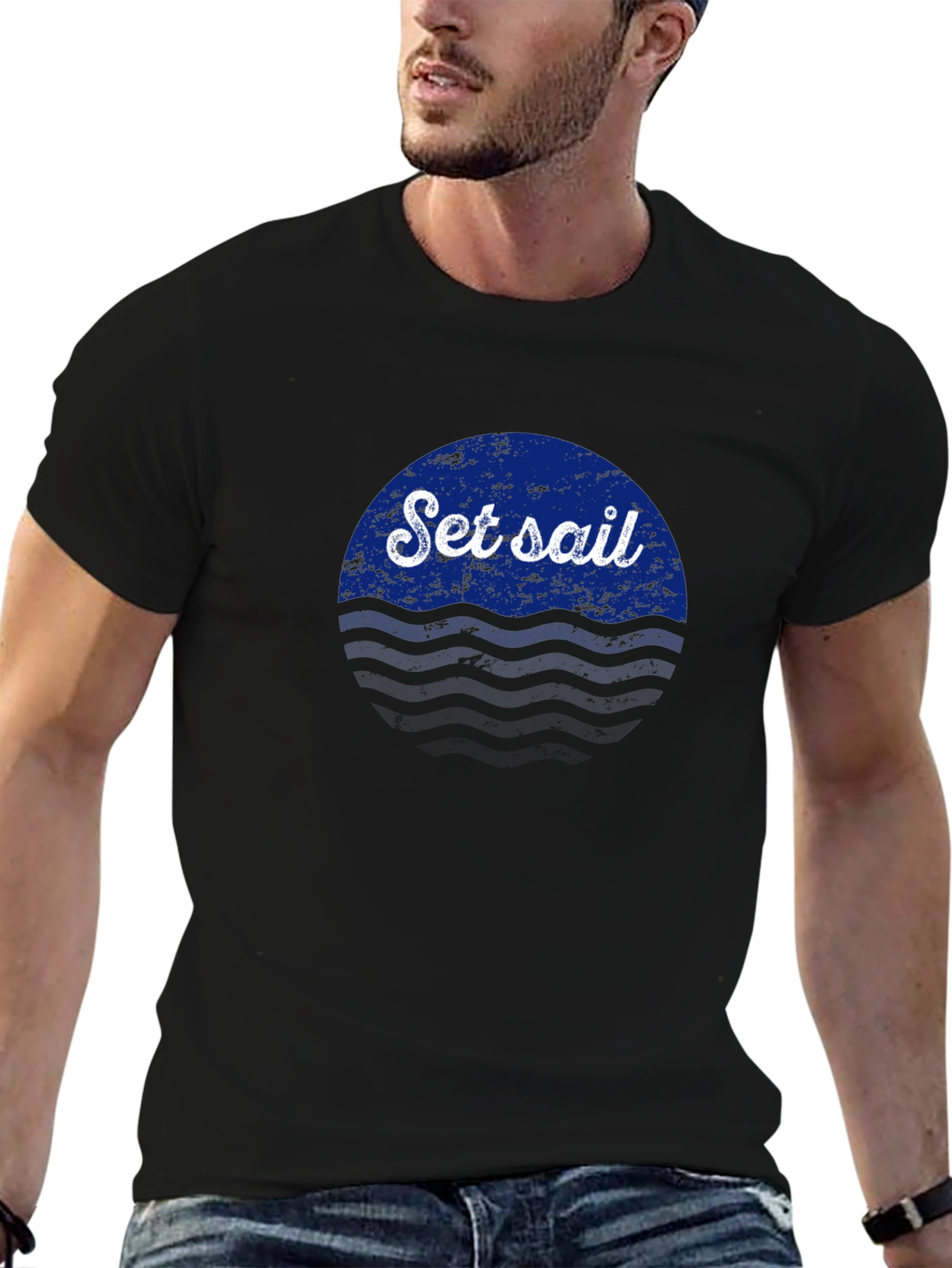 Set Sail Graphic Tee - Black Casual Shirt