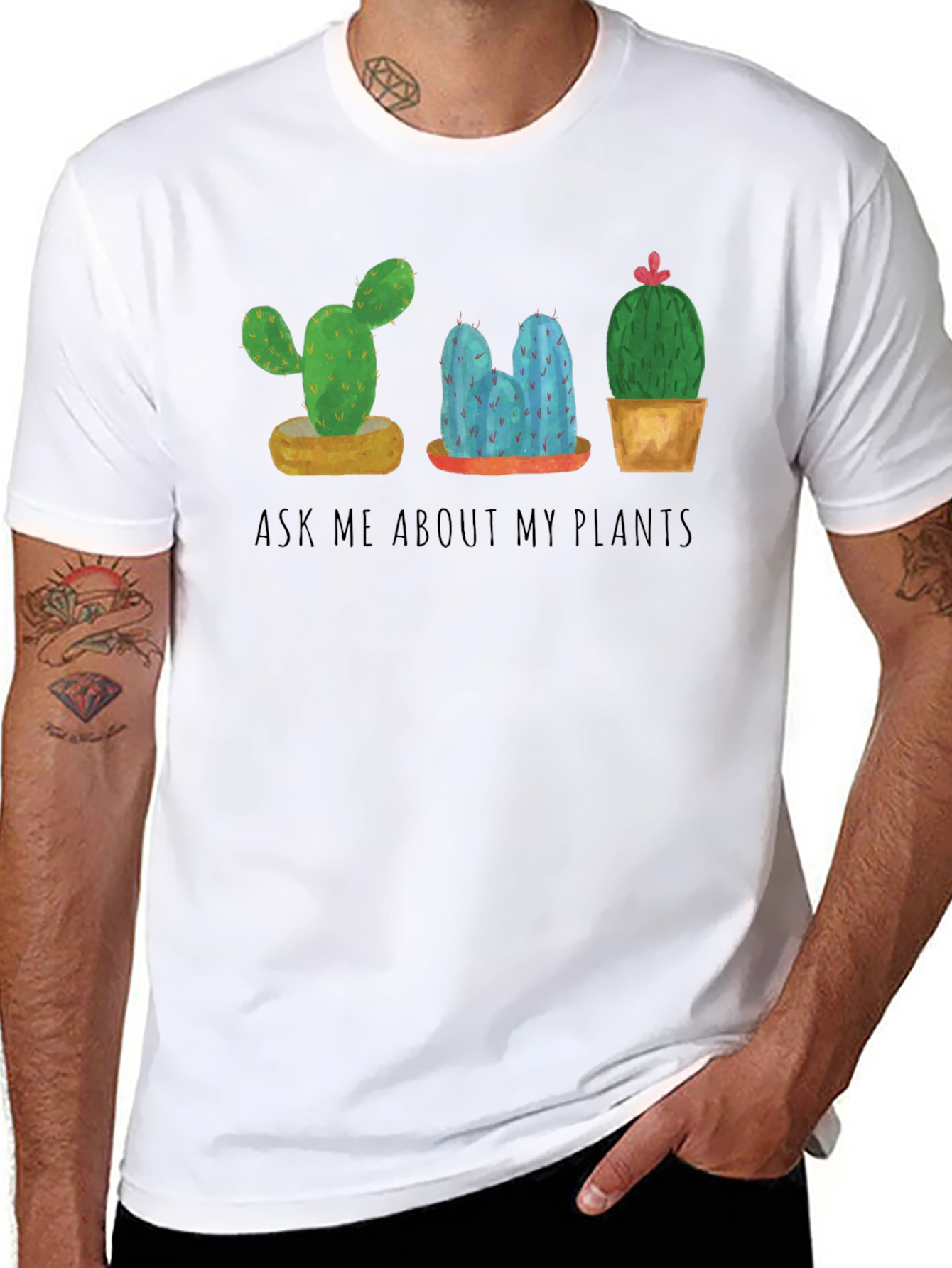 Ask Me About My Plants Cactus T-Shirt