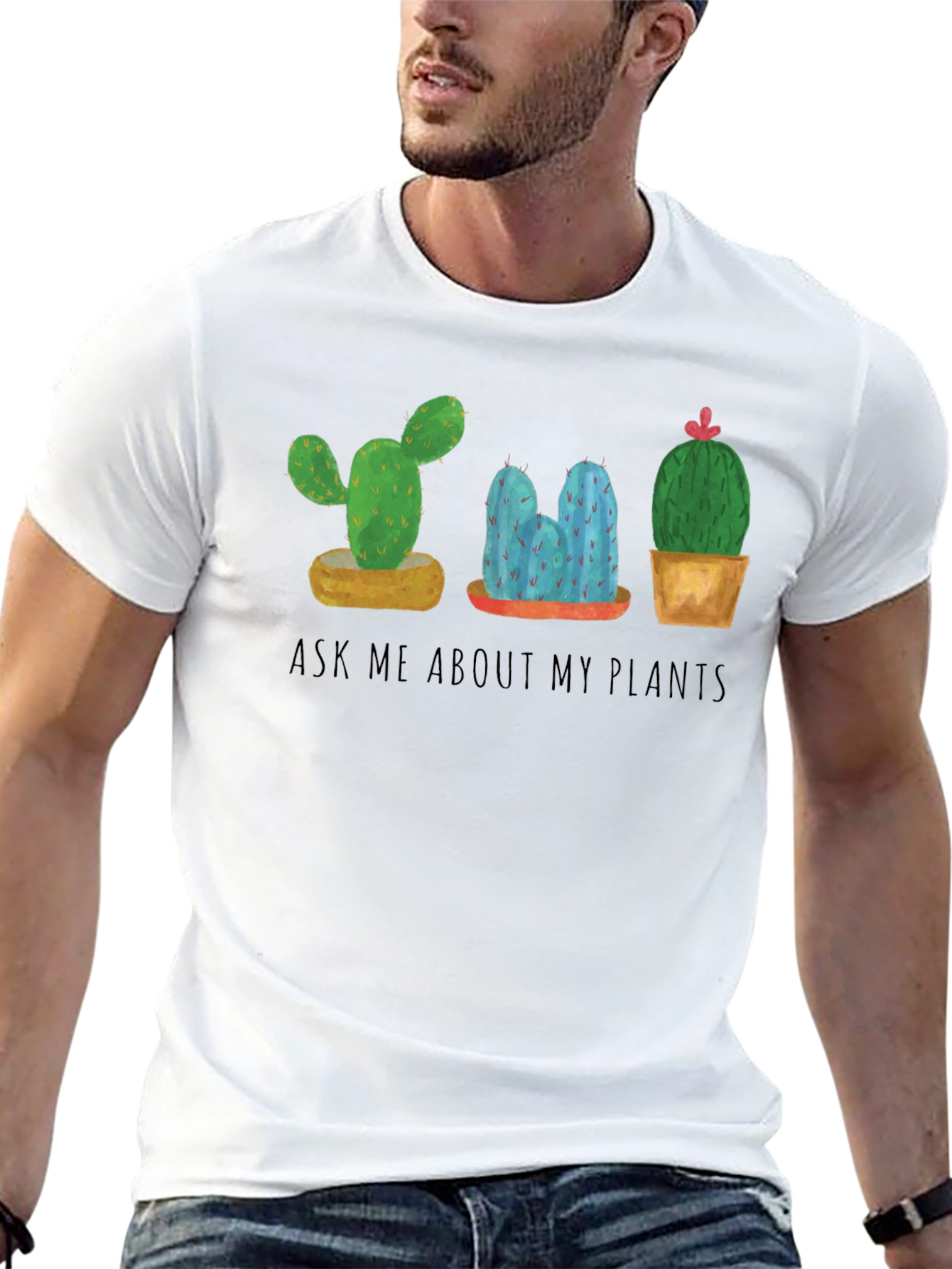 Ask Me About My Plants Cactus T-Shirt