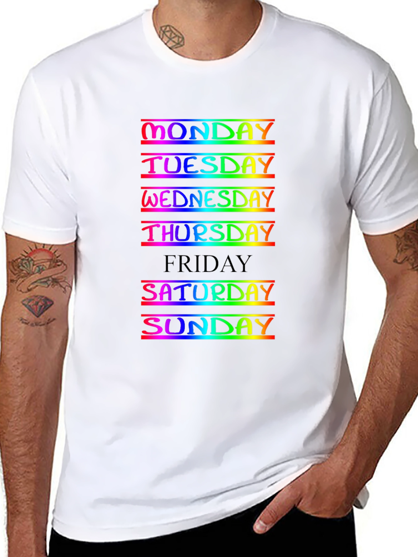Days of the Week Rainbow Tee - Everyday Wear