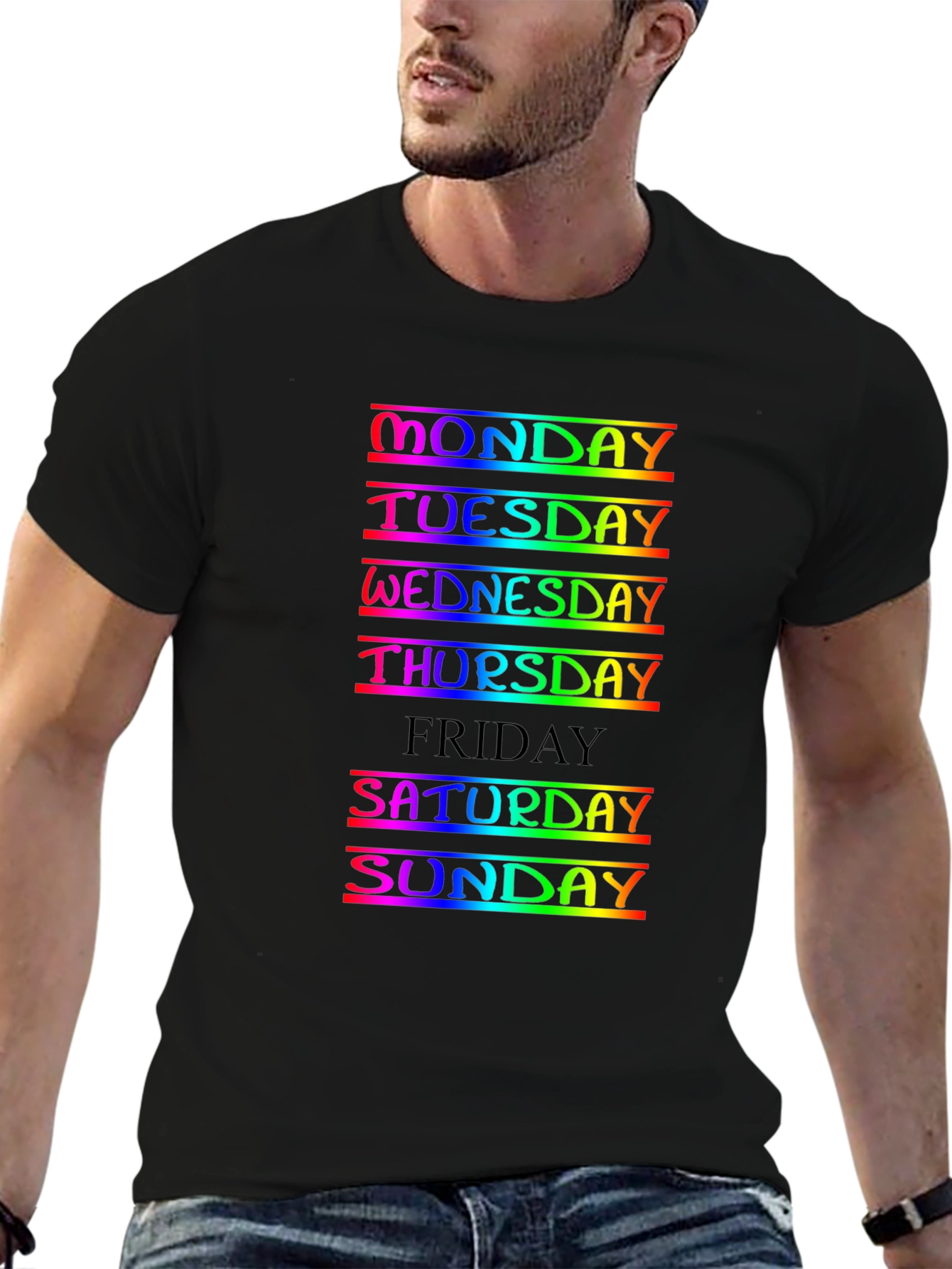 Days of the Week Rainbow Tee - Everyday Wear