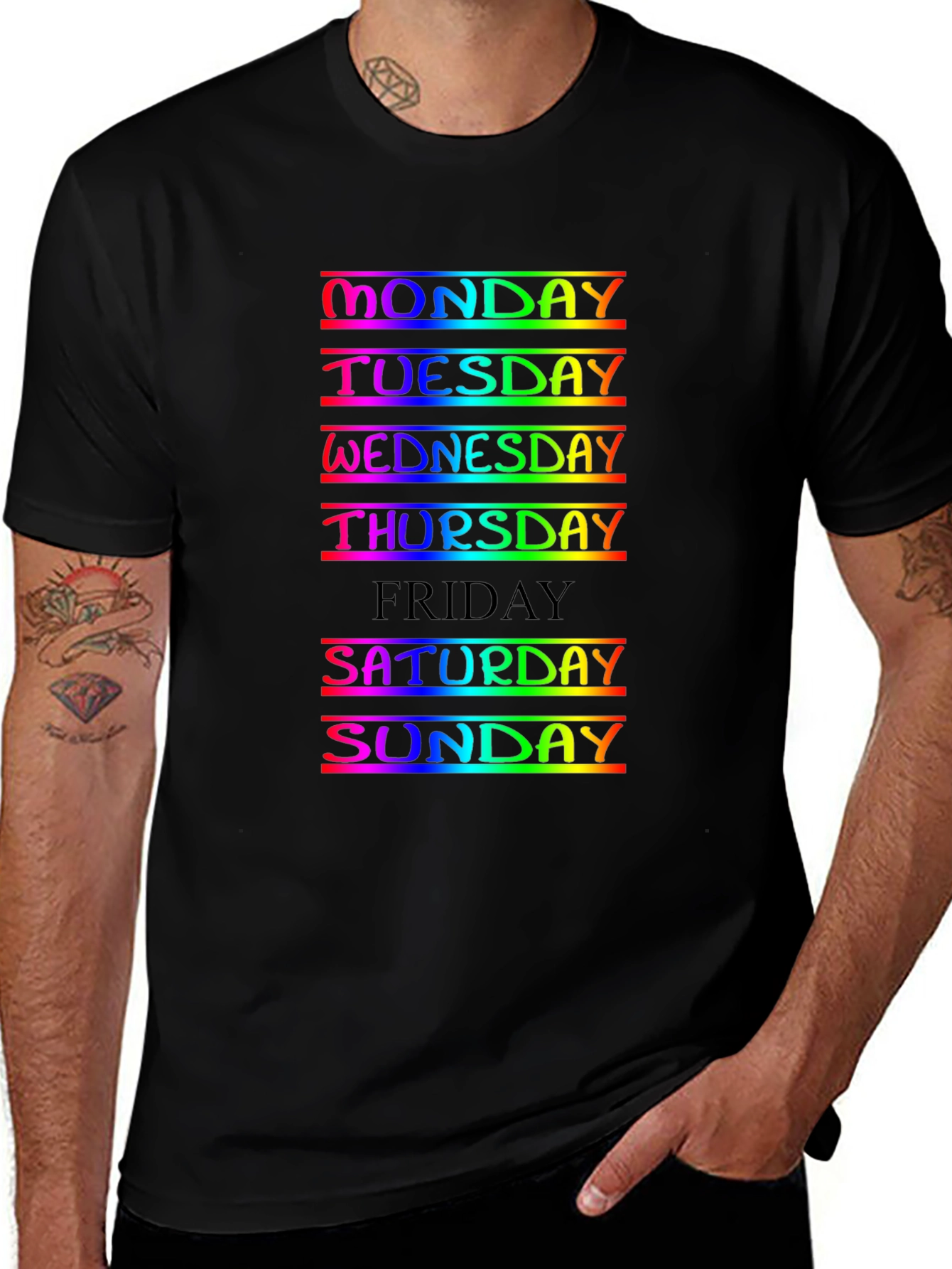 Days of the Week Rainbow Tee - Everyday Wear