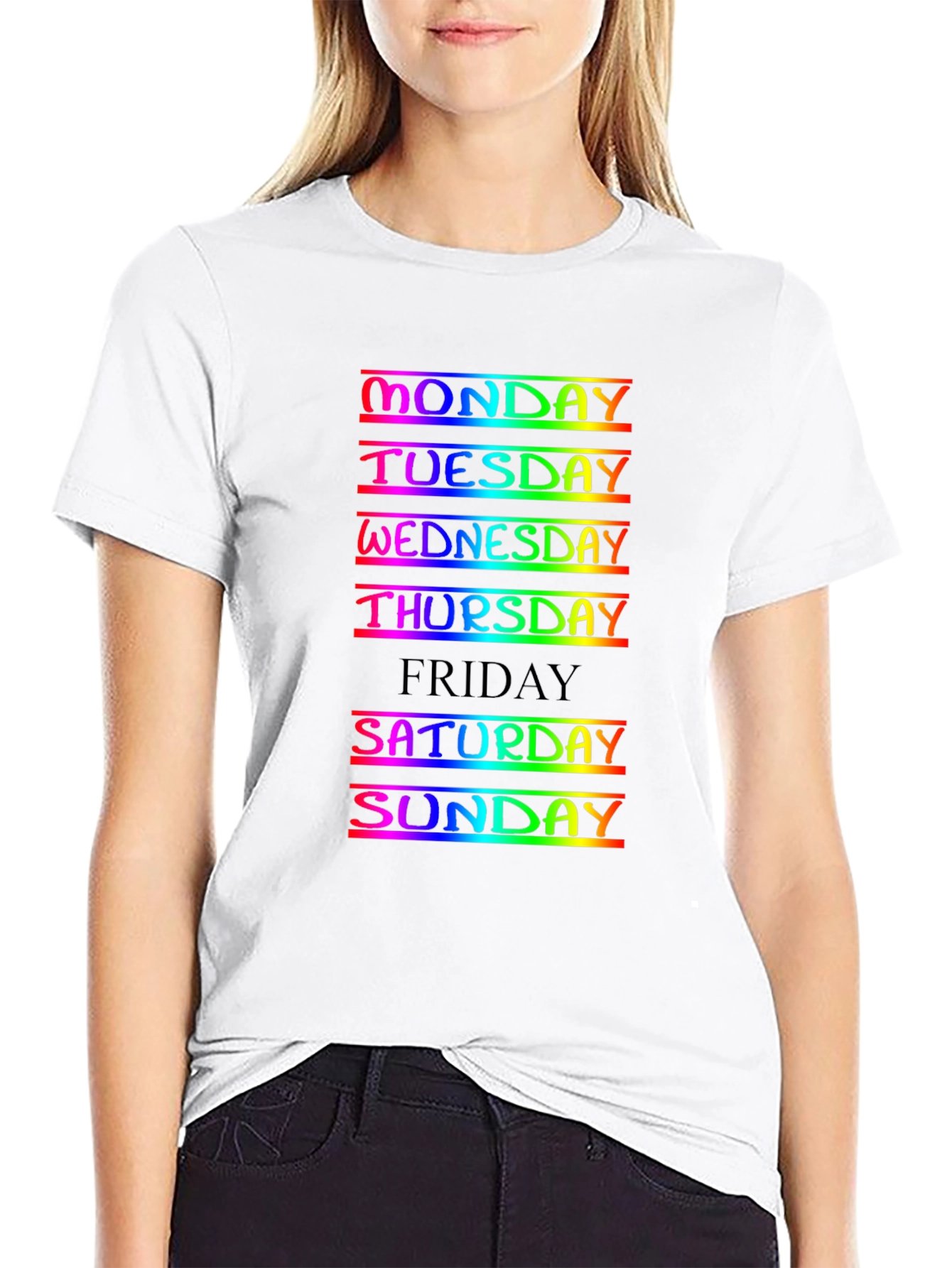 Days of the Week Rainbow Tee - Everyday Wear
