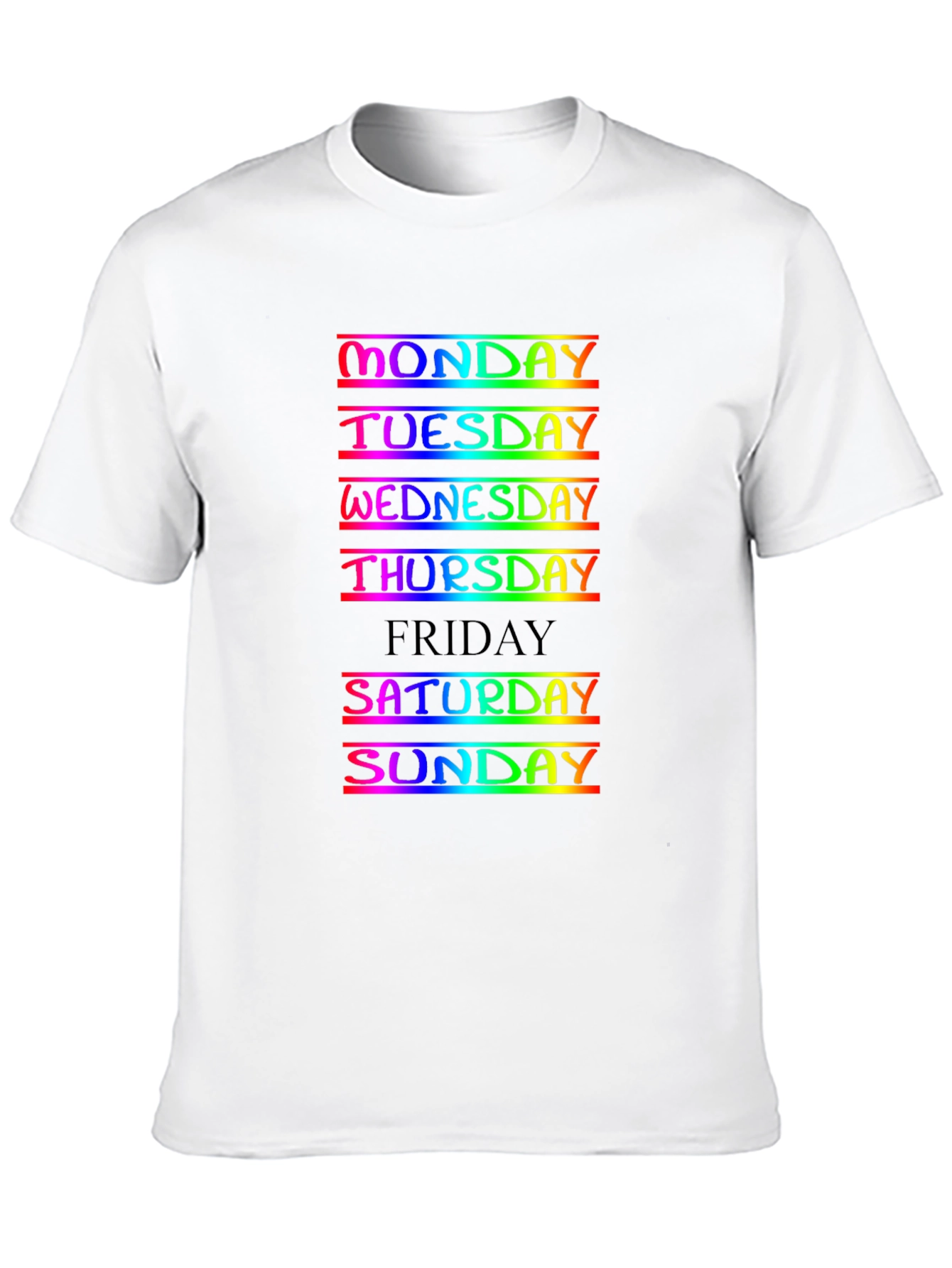 Days of the Week Rainbow Tee - Everyday Wear