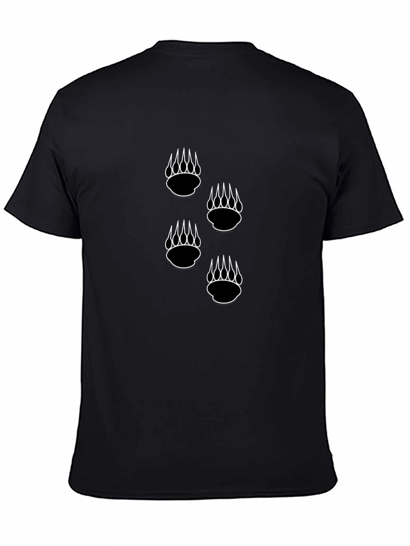 Black Tee with Bear Claw Prints