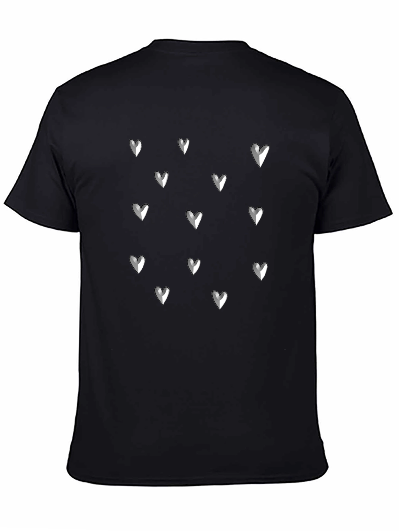 Black Heart Pattern T-Shirt