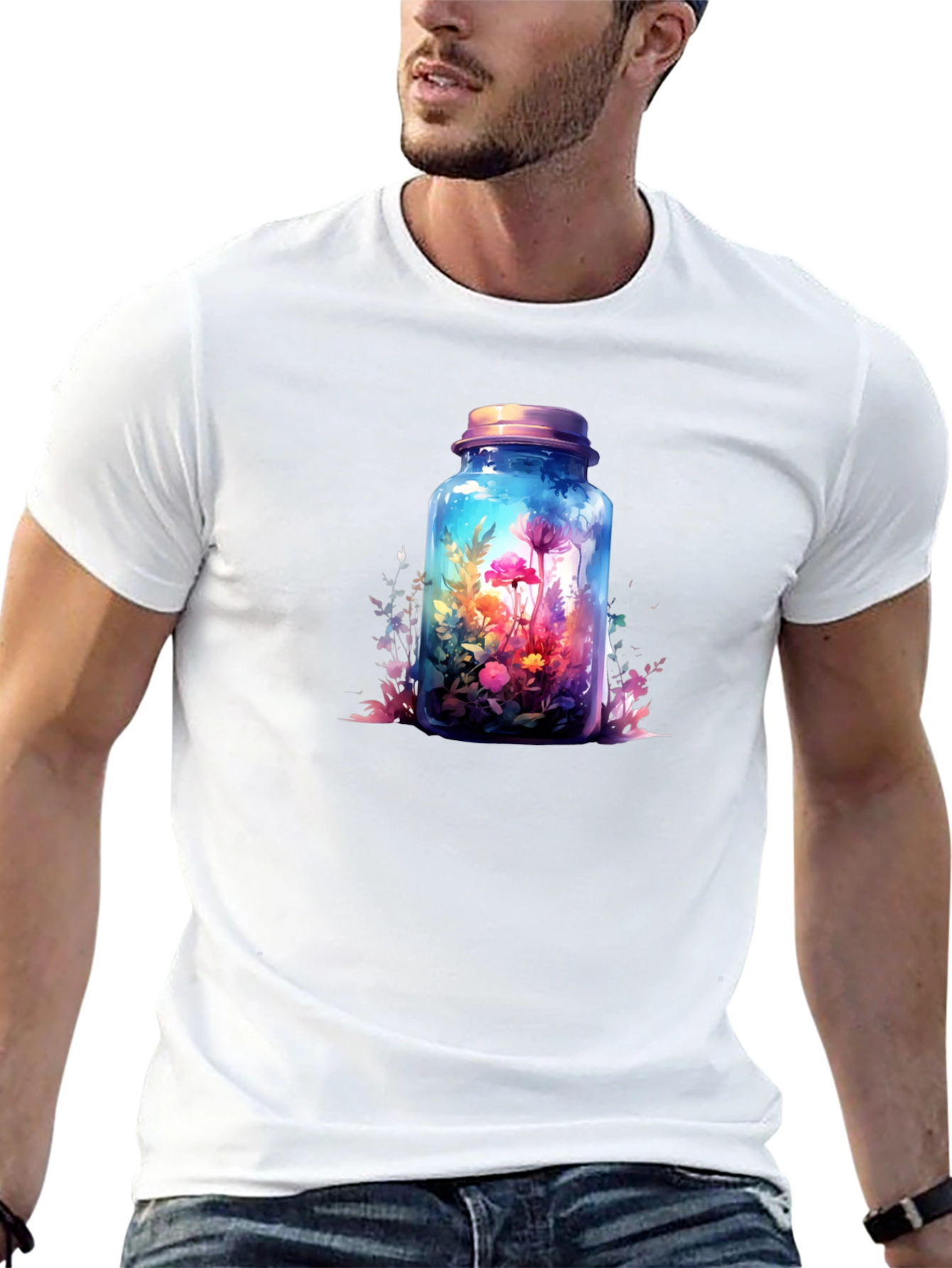 Floral Terrarium Graphic Tee - Mens Black T-Shirt