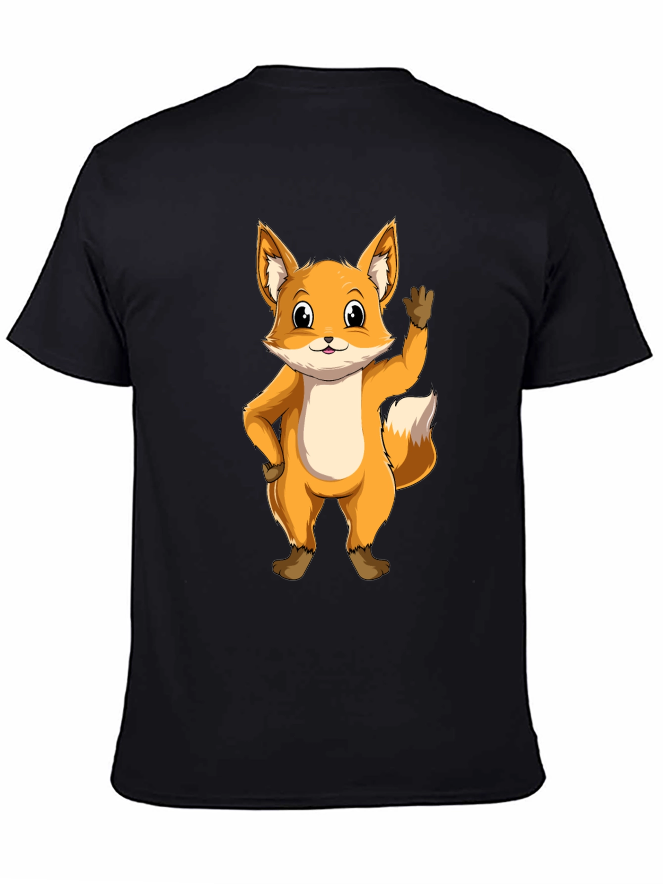Cute Fox Graphic Tee - Black Unisex T-Shirt