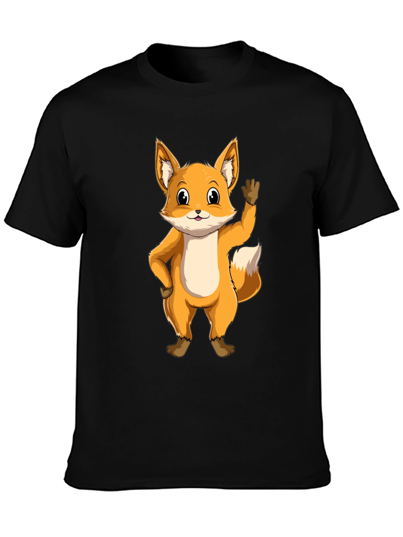 Cute Fox Graphic Tee - Black Unisex T-Shirt
